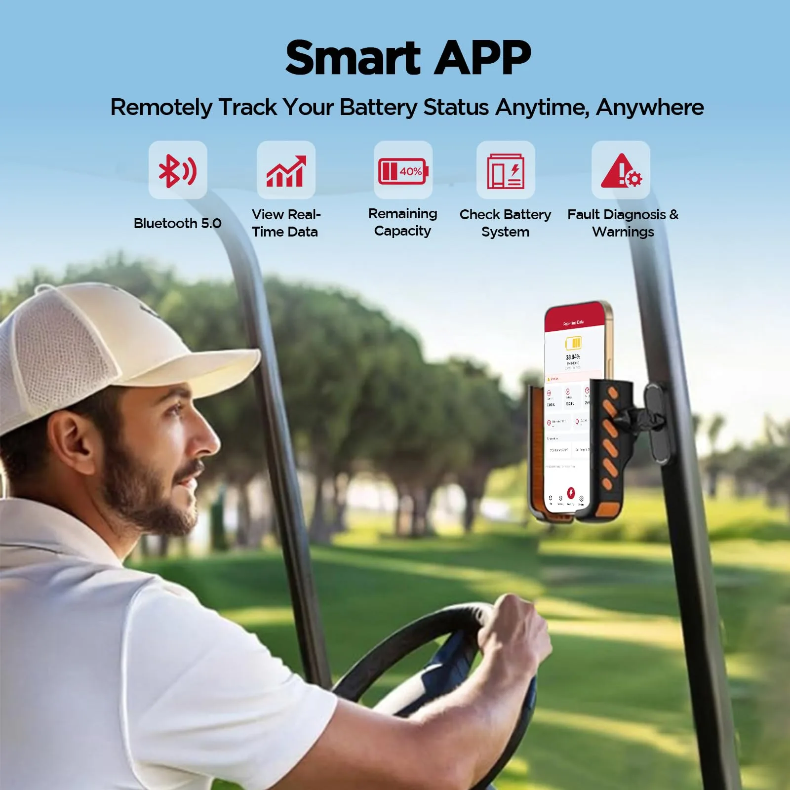 EnerVast 36V (38.4V) 100Ah LiFePO4 Golf Cart Battery image 4