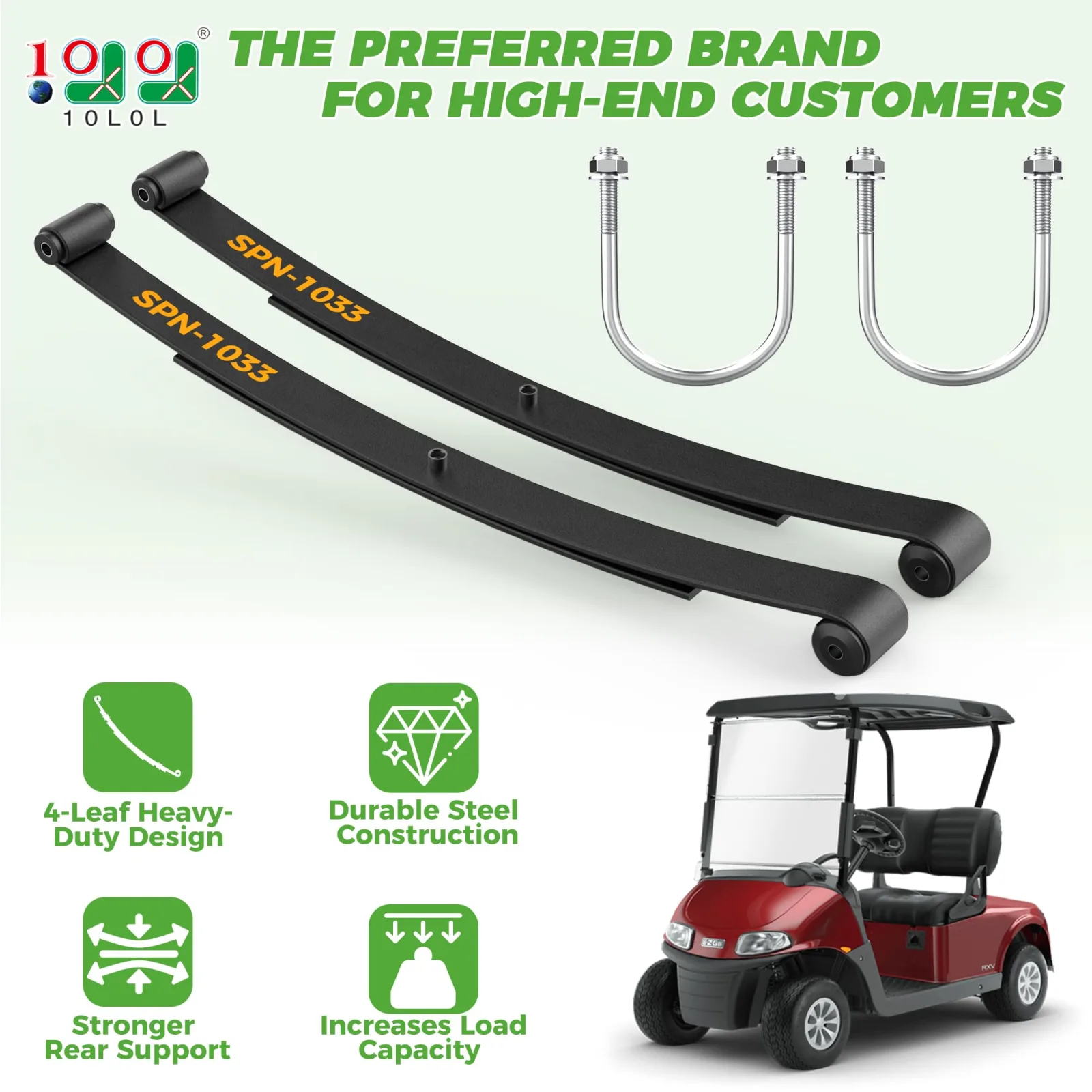 10L0L Rear Leaf Spring Kit for E-Z-GO RXV 2008-2013 image 2