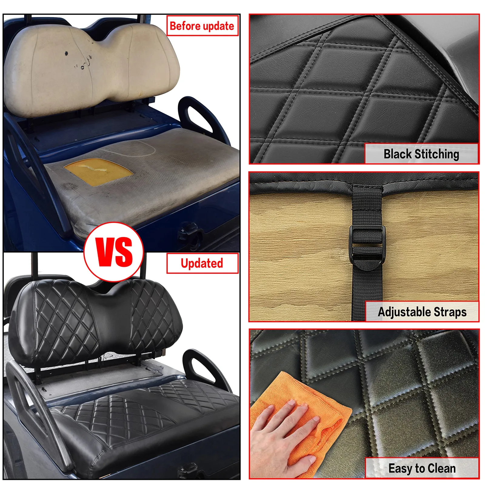 NOKINS Front Seat Covers for Club Car Precedent image 4