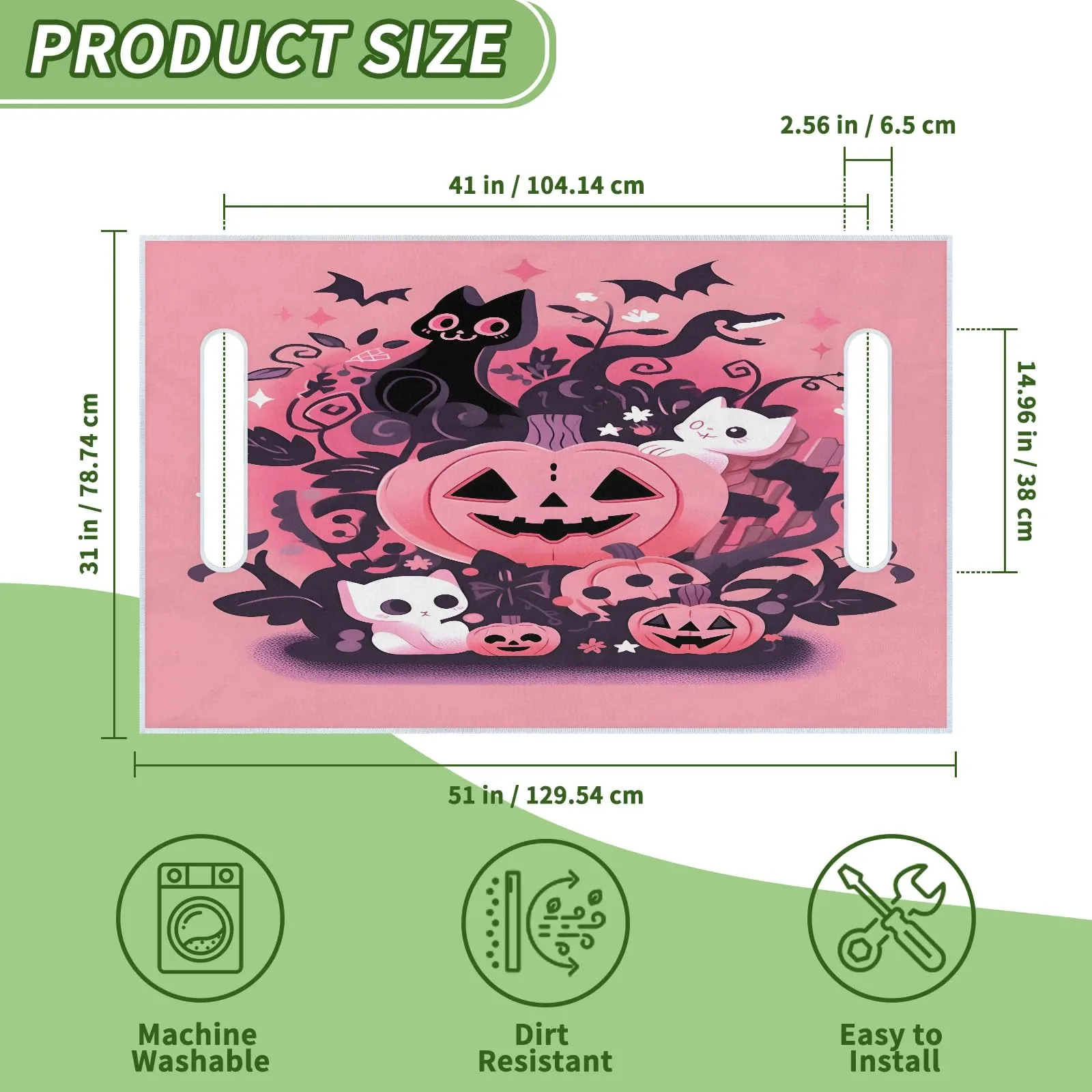 Tiveruda Halloween Pumpkin Cat Golf Cart Seat Cover image 2