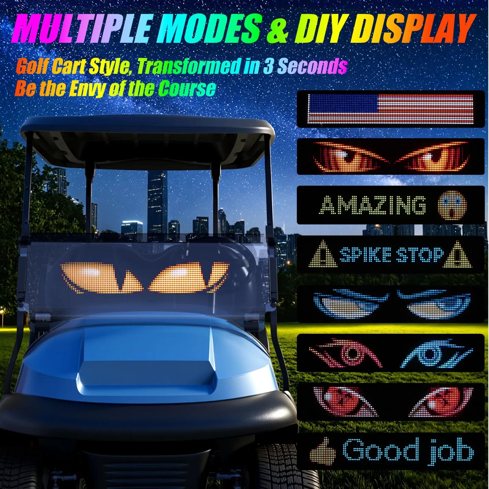 10L0L Programmable Golf Cart Windshield Light Sign image 2
