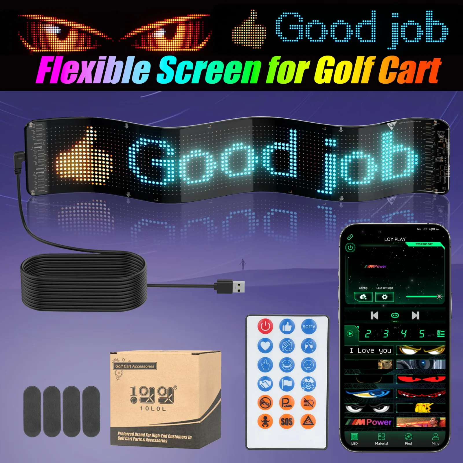 10L0L Programmable Golf Cart Windshield Light Sign image 4