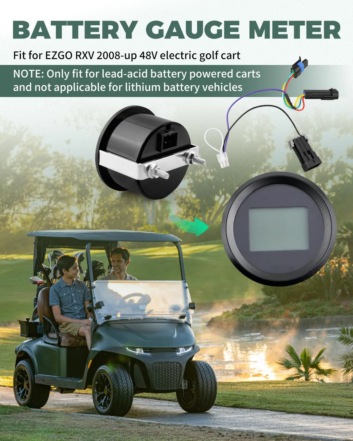Fozipamy Battery Gauge Meter for E-Z-GO RXV 48V image 2