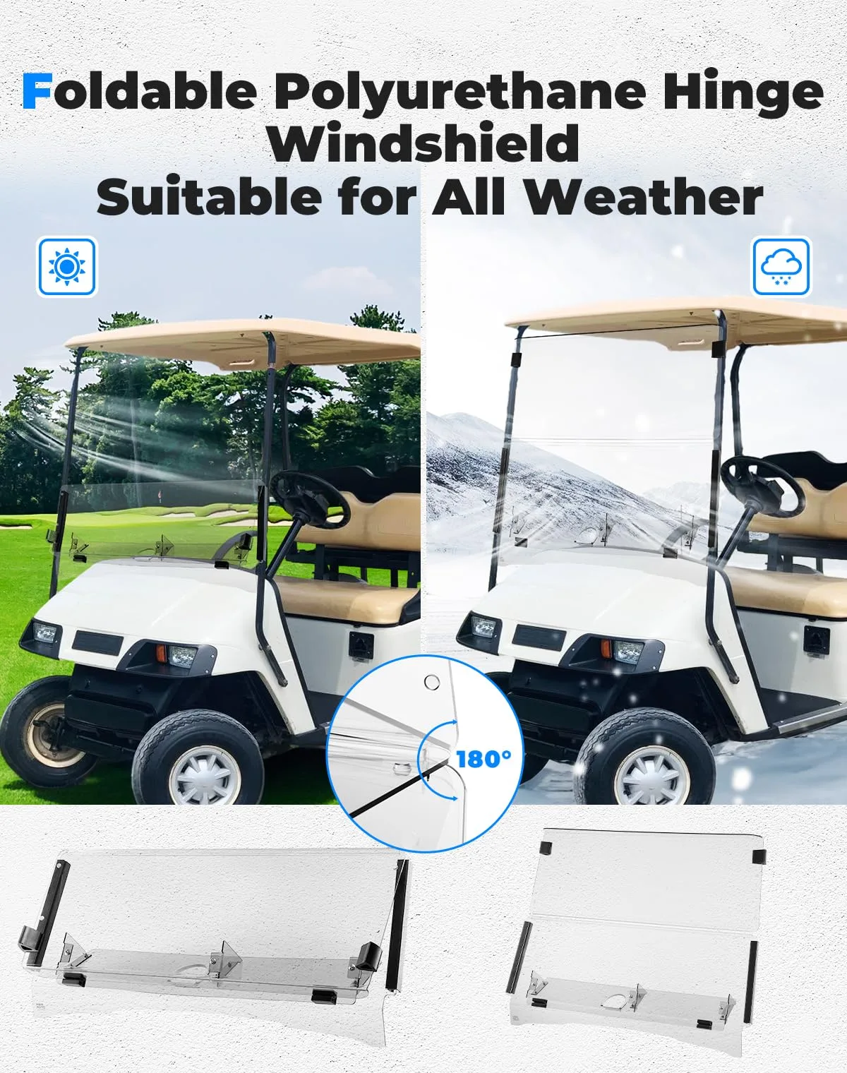 KEMIMOTO Windshield for E-Z-GO TXT 1995-2013 image 4