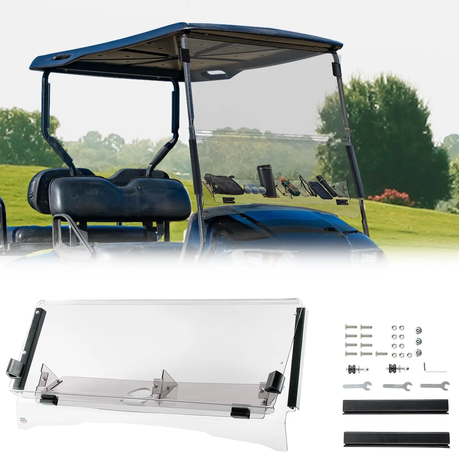 KEMIMOTO Windshield for E-Z-GO TXT 1995-2013