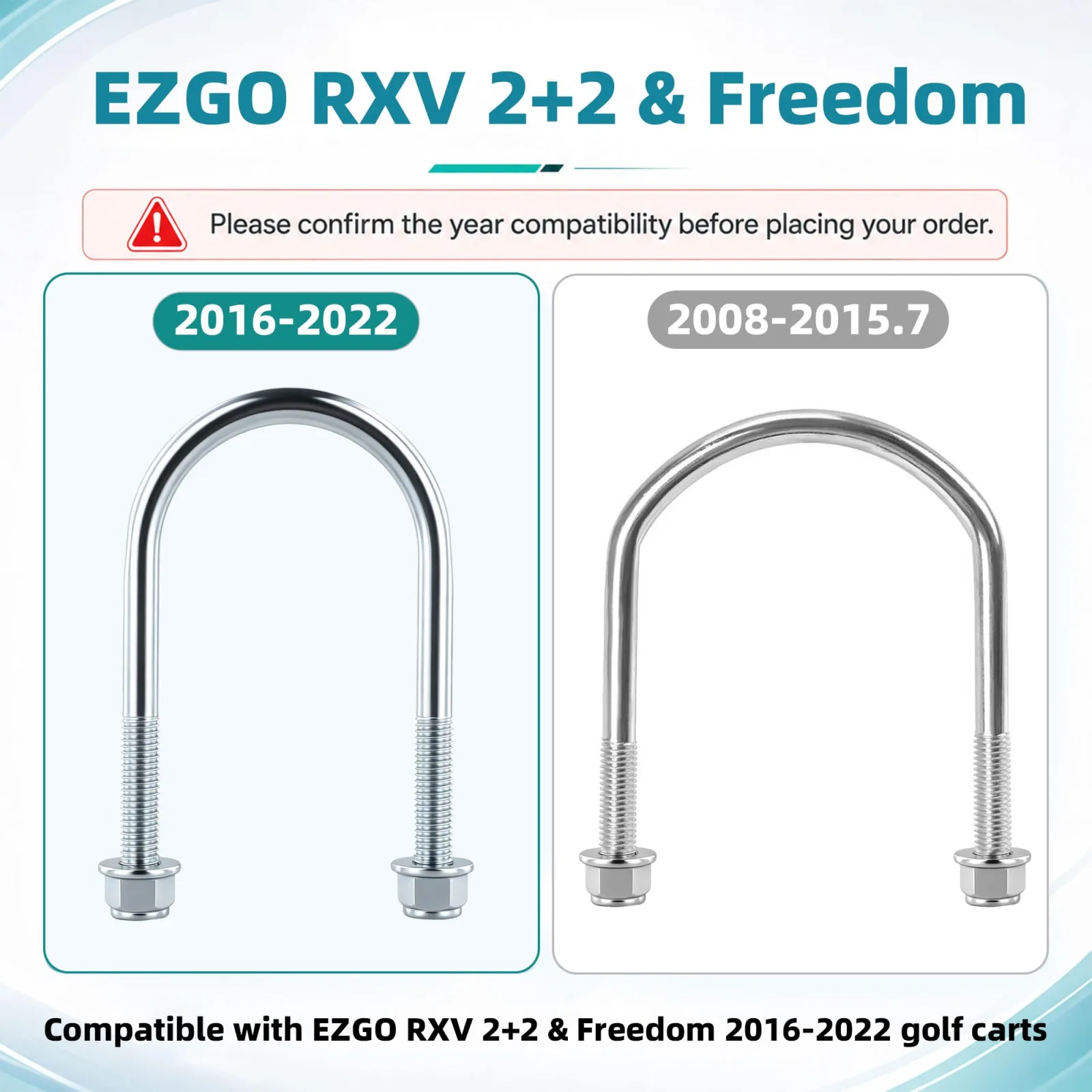 Roykaw Rear Leaf Spring U-Bolt for E-Z-GO RXV 2+2 & Freedom ROY0723 image 3