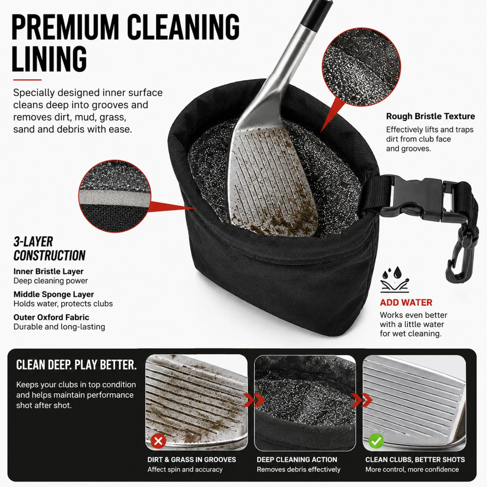 Generic Golf Club Cleaner Bag for Srixon Z745 image 3