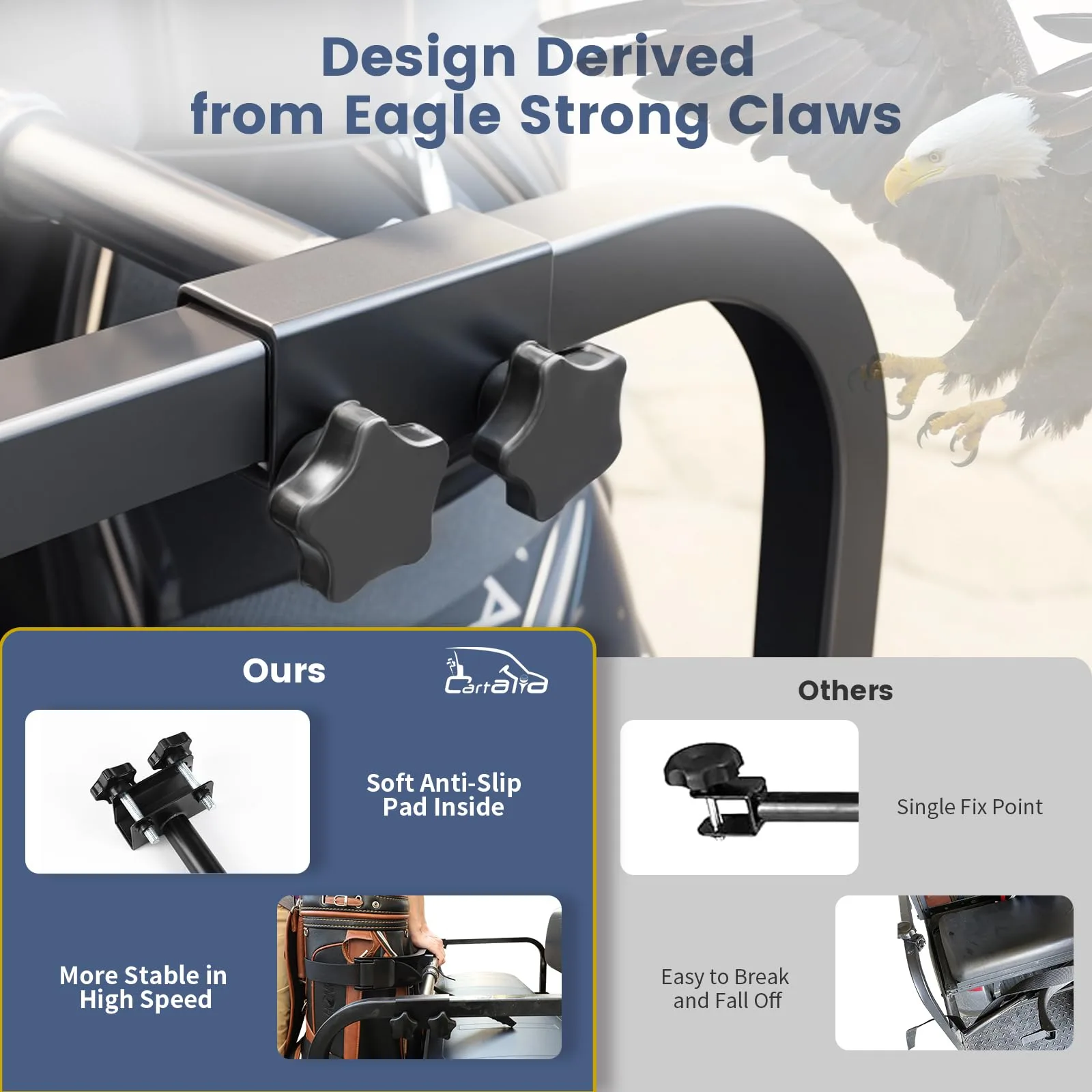 Cartalia Rear-Seat Golf Bag Holder for 2+2 Golf Carts image 4