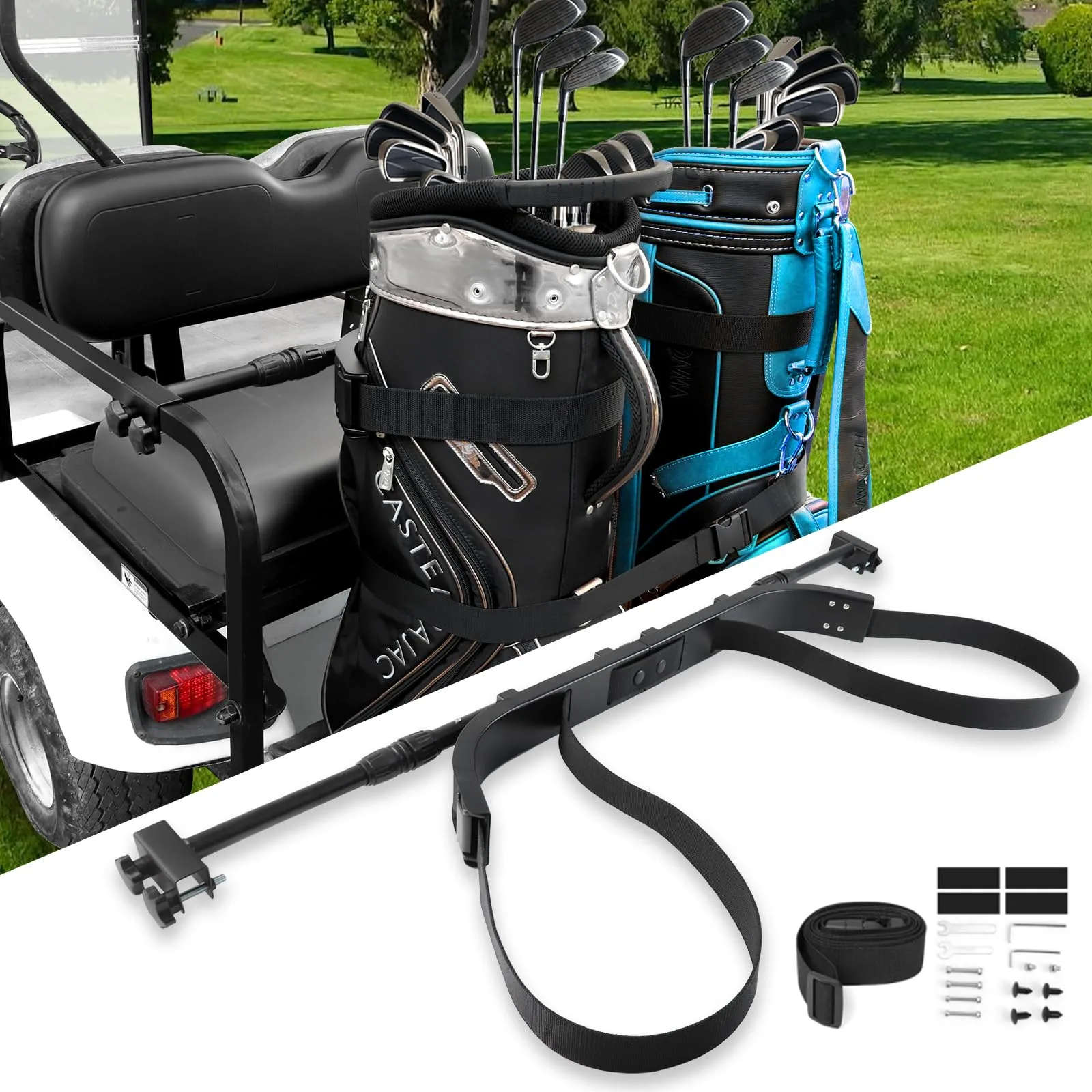 Cartalia Rear-Seat Golf Bag Holder for 2+2 Golf Carts