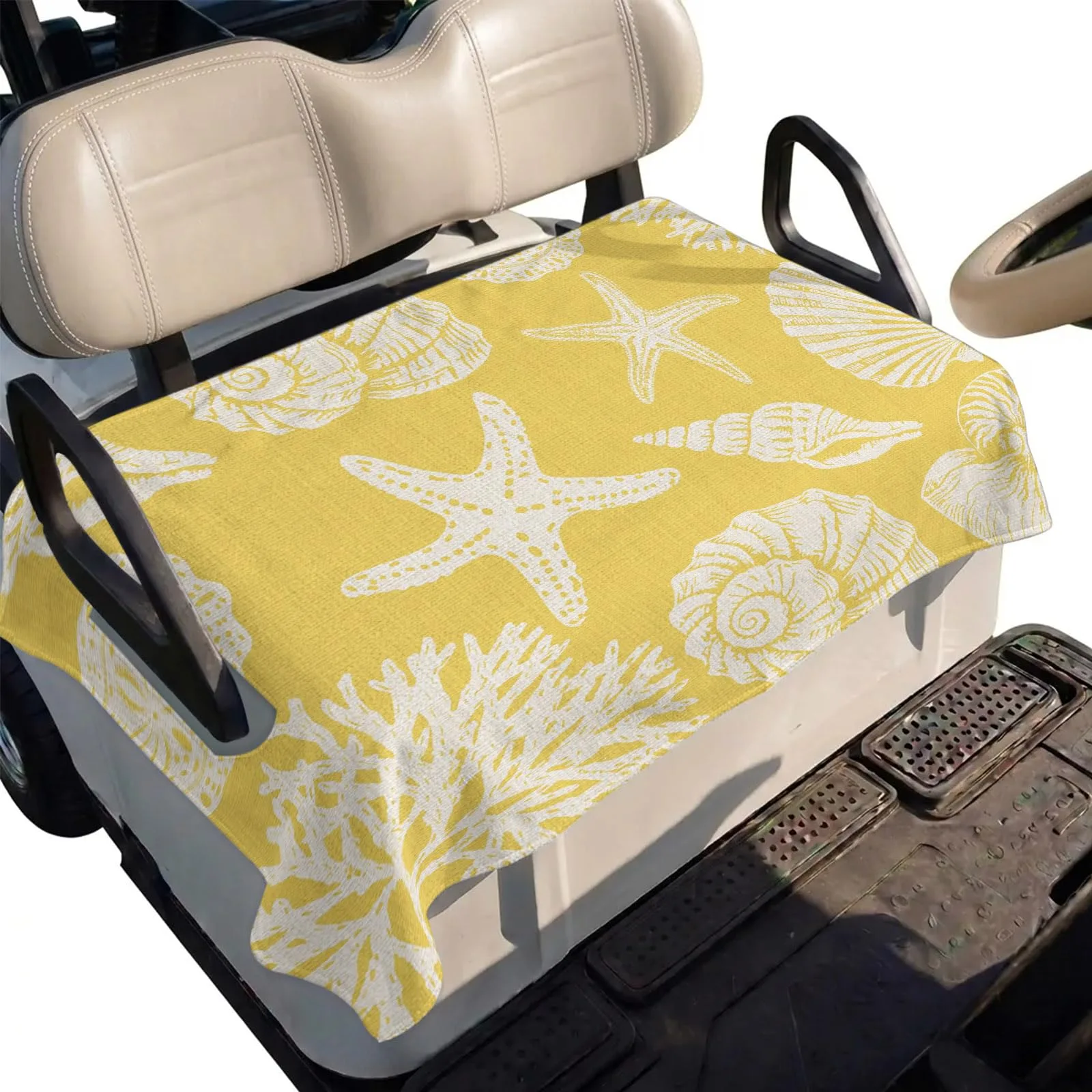 DecorLovee Yellow Starfish Golf Cart Seat Cover