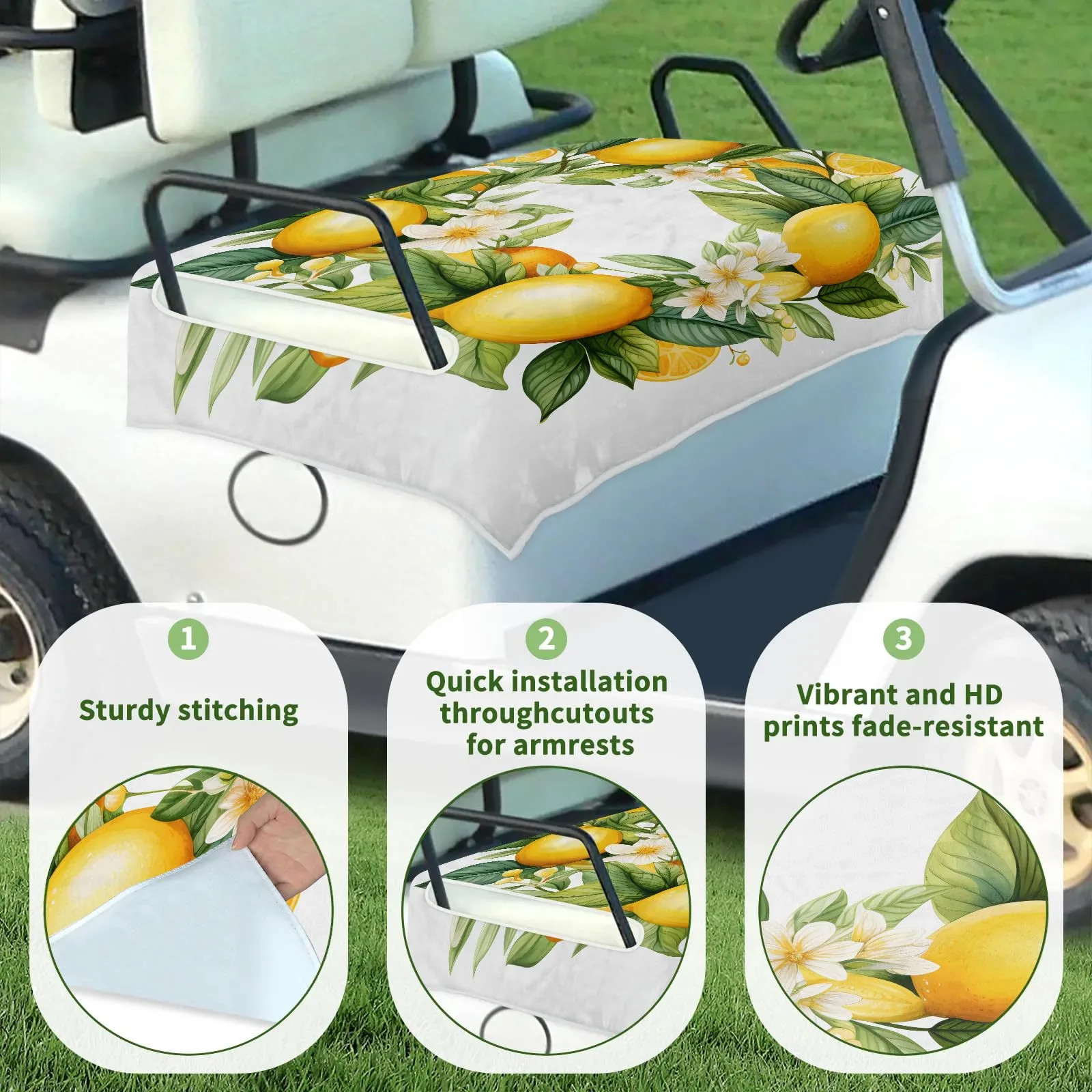 Tiveruda 51" x 31" Universal 2-Person Golf Cart Seat Cover image 3