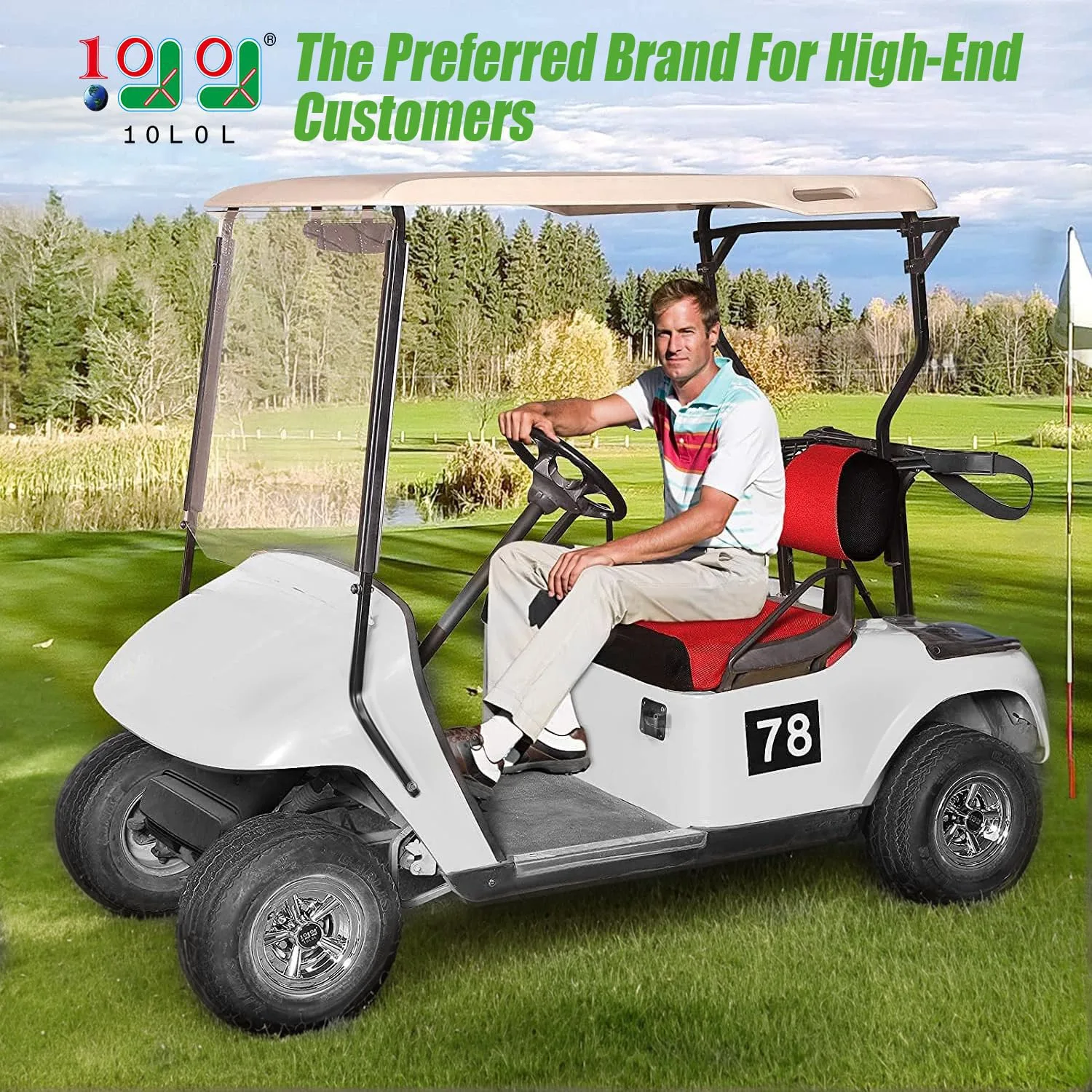 10L0L Golf Cart Seat Covers for E-Z-GO TXT/RXV and Club Car DS image 2