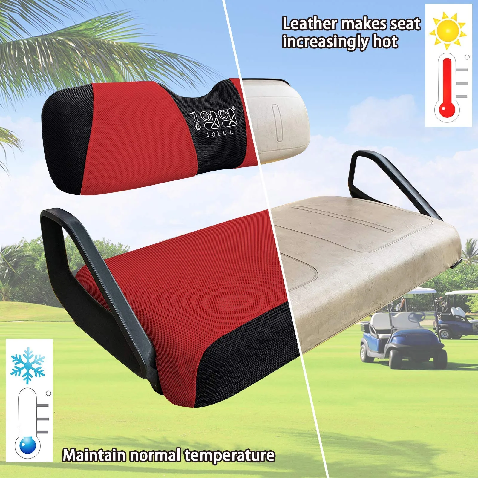 10L0L Golf Cart Seat Covers for E-Z-GO TXT/RXV and Club Car DS image 4