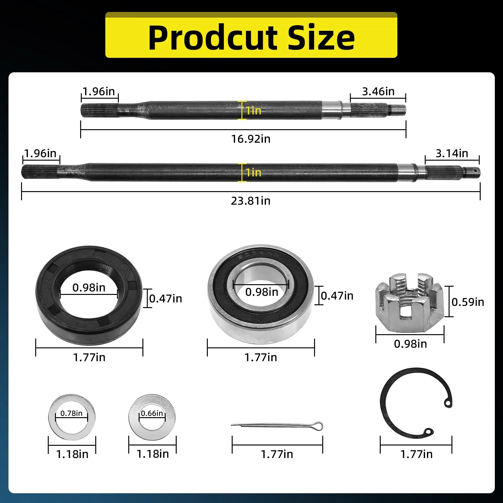 E-Z-GO TXT Medalist Rear Axle Shaft Kit 1994-2013 image 4
