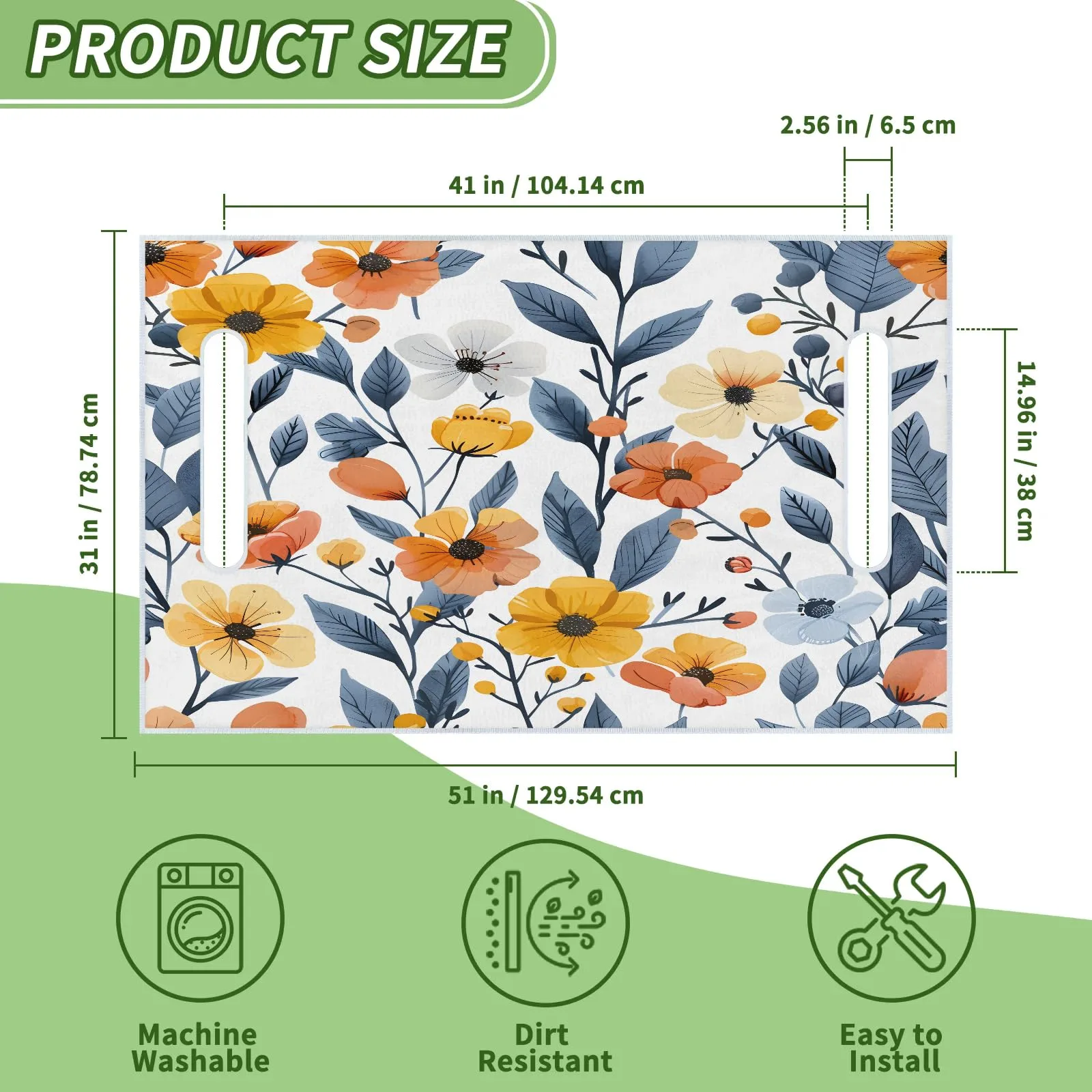 Tiveruda Floral Golf Cart Seat Cover for Double Seats image 2