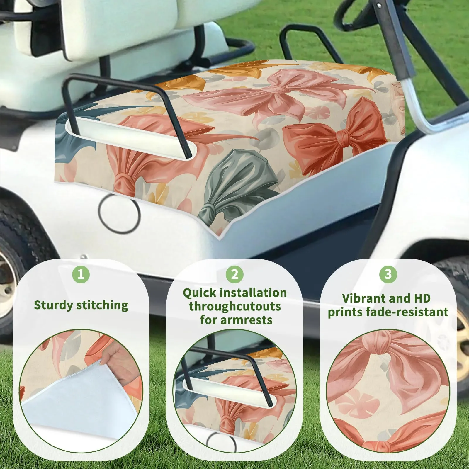 Tiveruda Golf Cart Seat Cover for Double Seats image 3