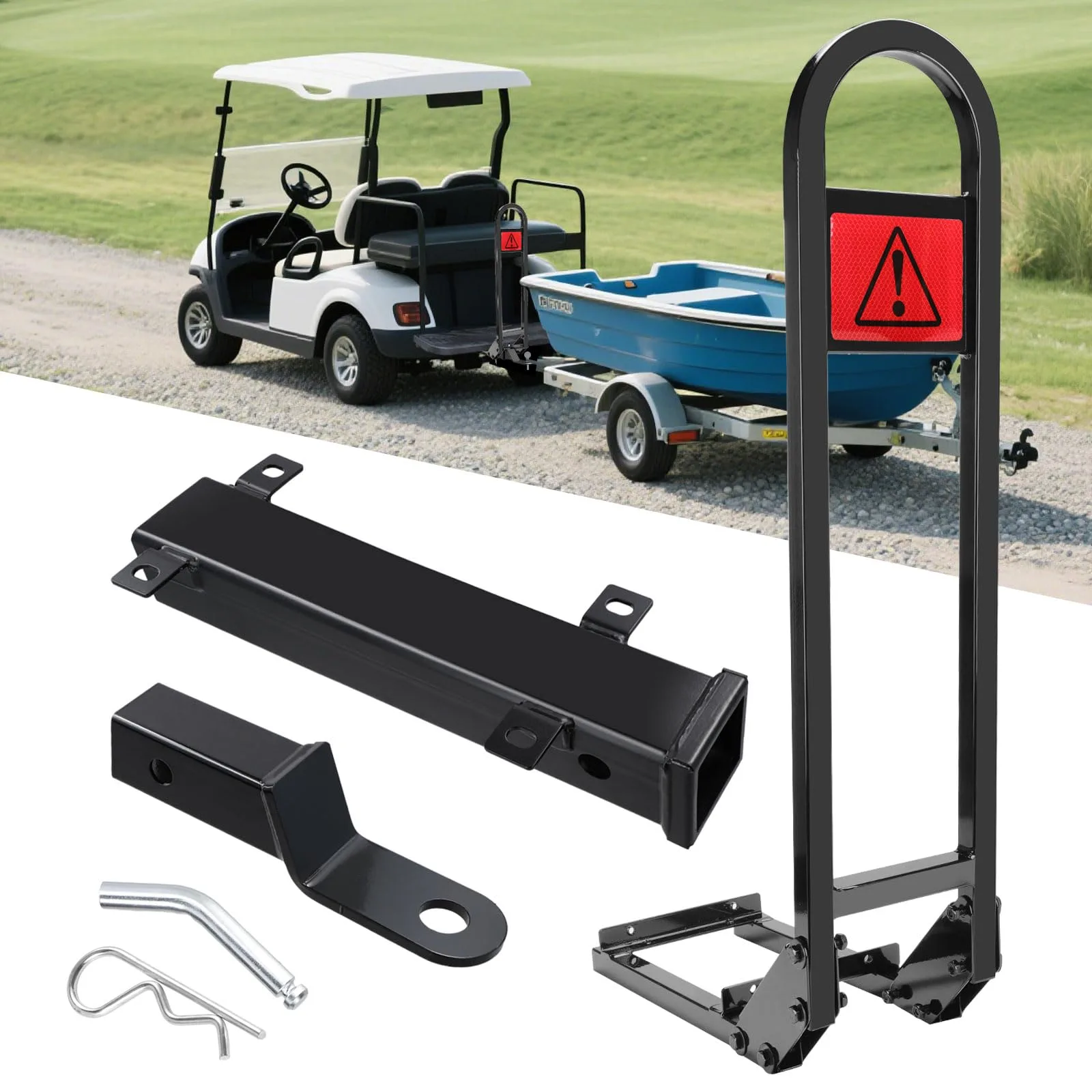 Roykaw G-0198 Golf Cart Rear Seat Grab Bar Hitch image 3