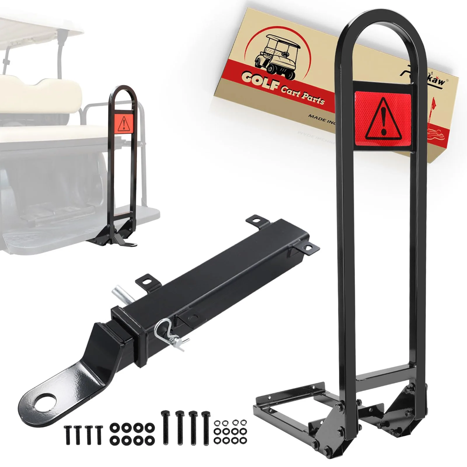 Roykaw G-0198 Golf Cart Rear Seat Grab Bar Hitch