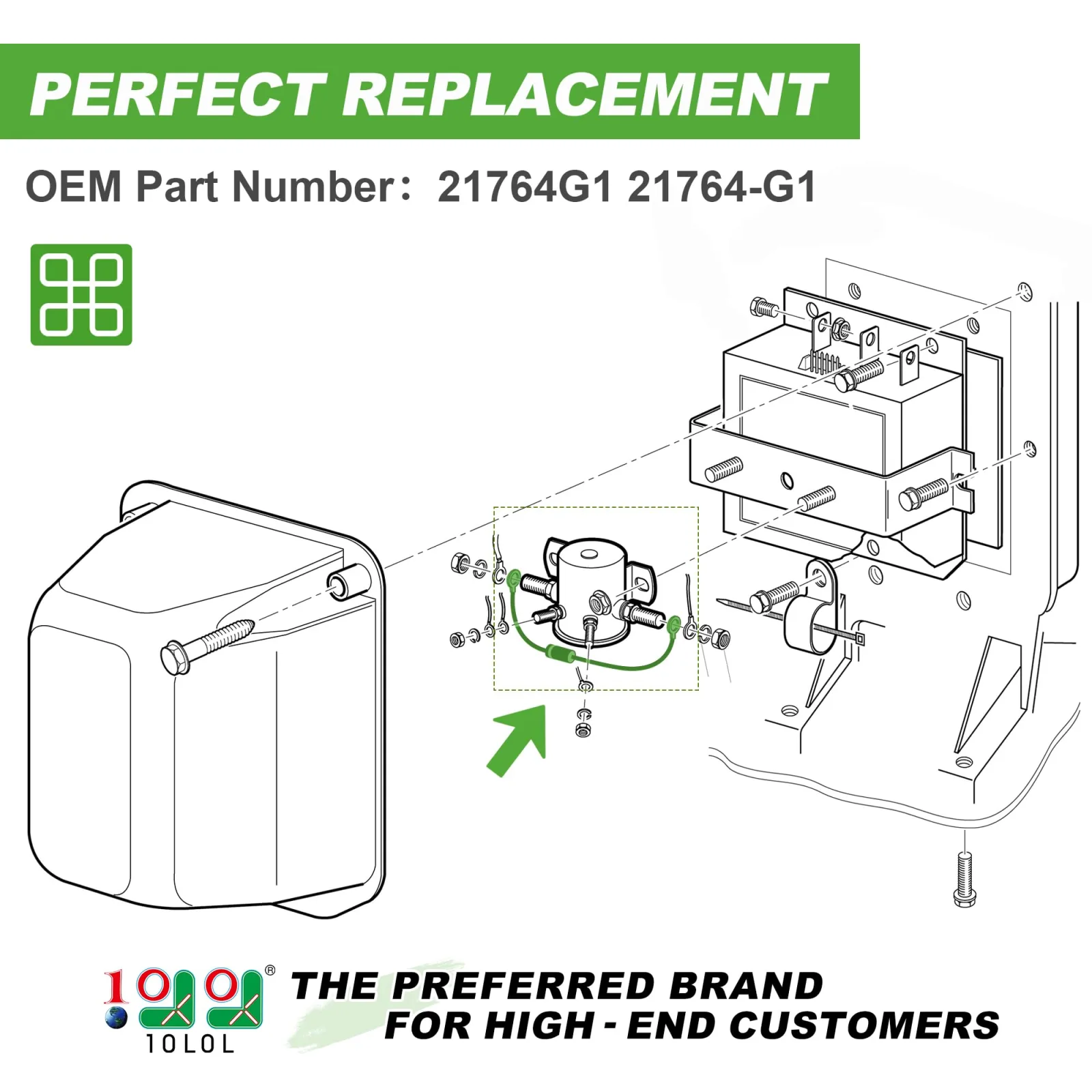 10L0L Solenoid Resistor Assembly for E-Z-GO Golf Carts image 2