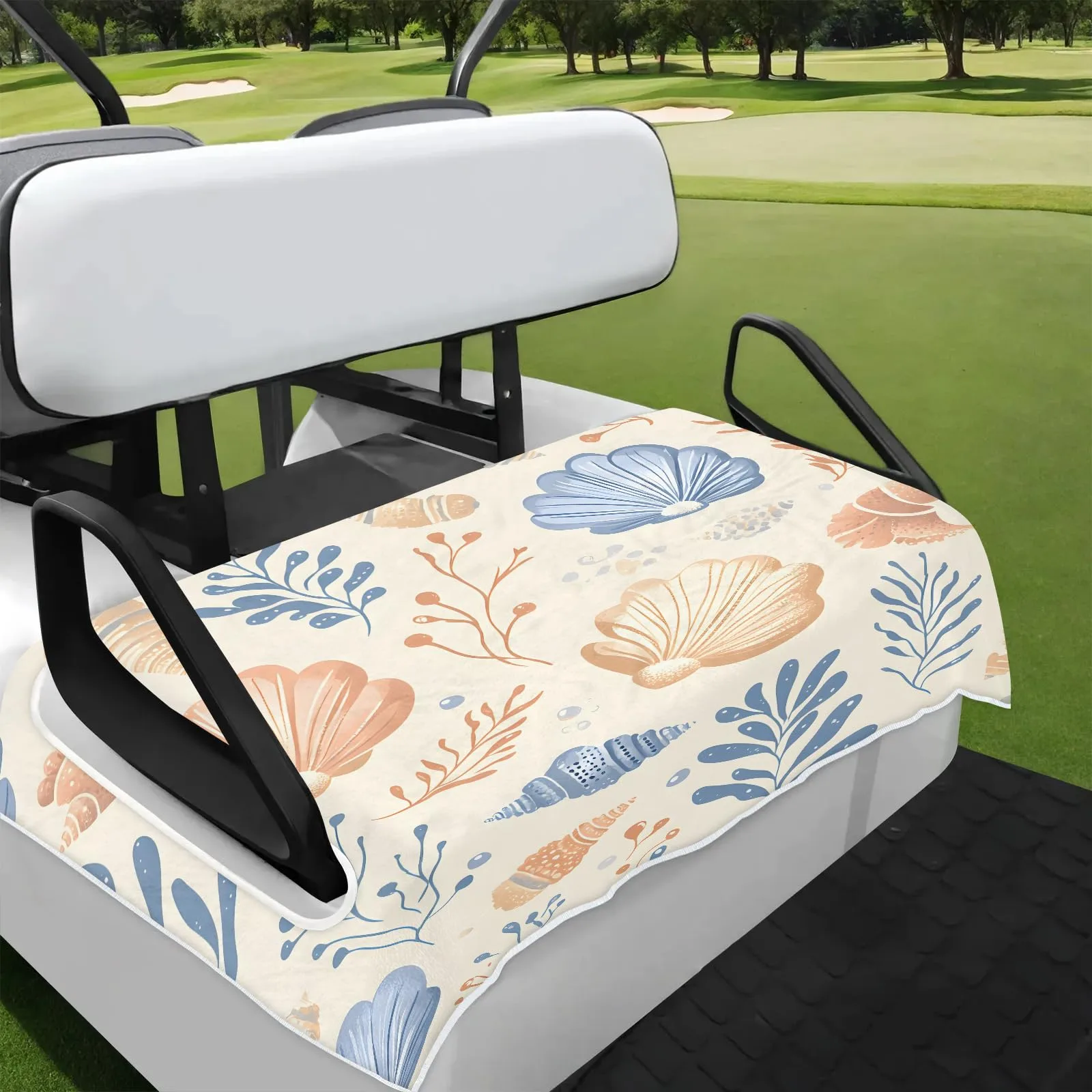 Tiveruda Ocean Shell Golf Cart Seat Cover, 51 x 31 in