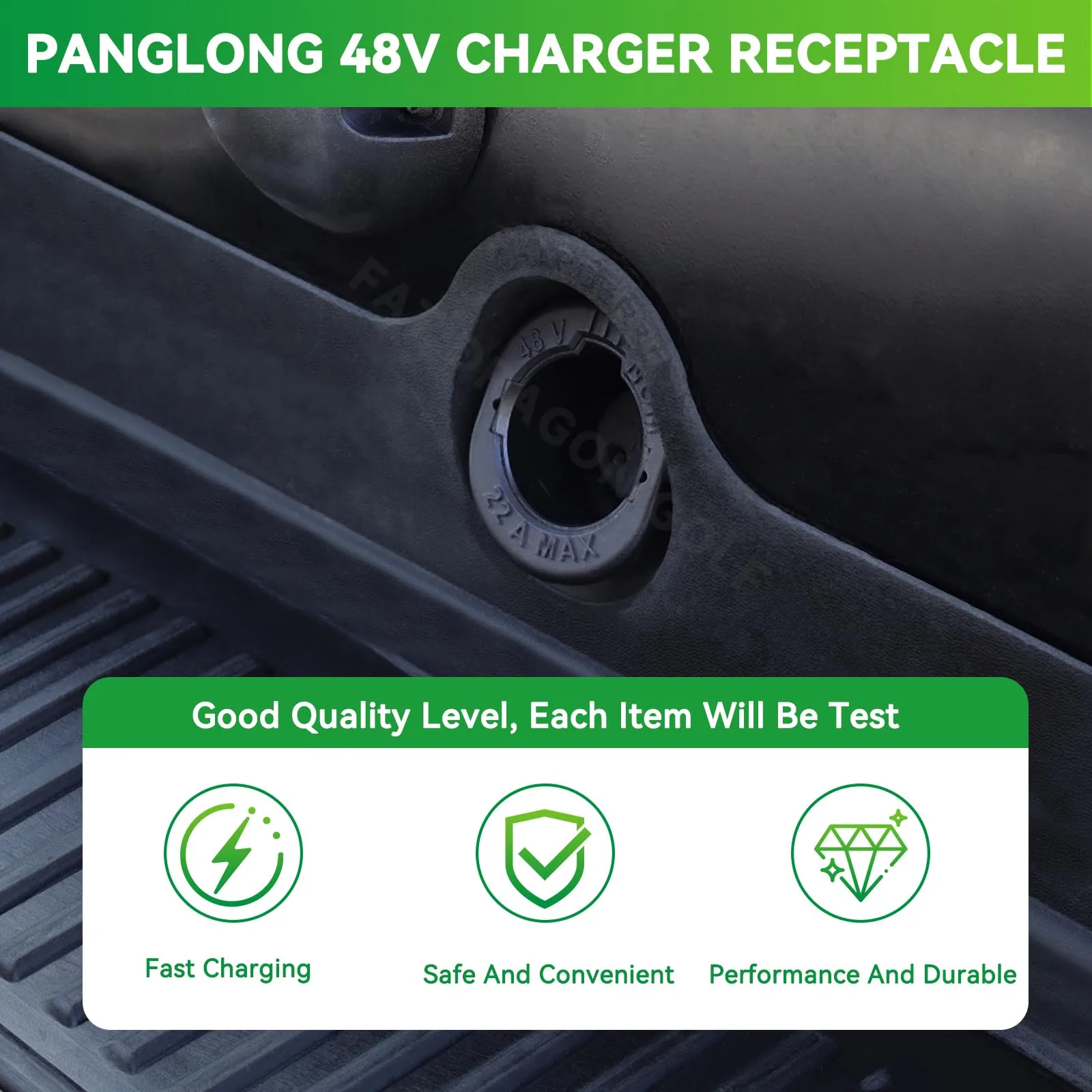 Panglong 48V Club Car Precedent Charger Receptacle Kit image 3