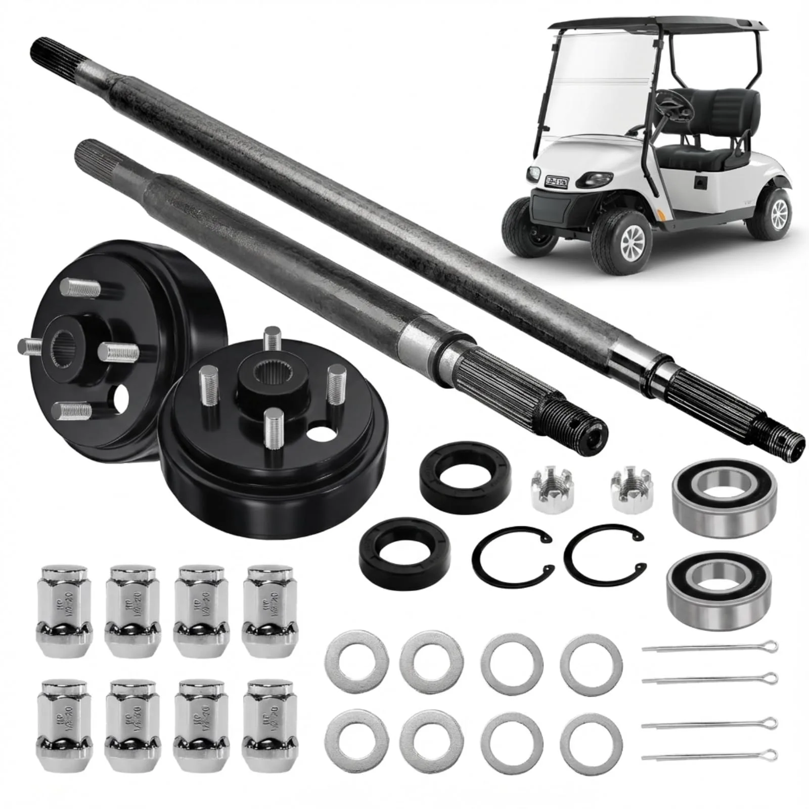 Cartalia EZGO Brake Drum and Rear Axle Shaft Kit