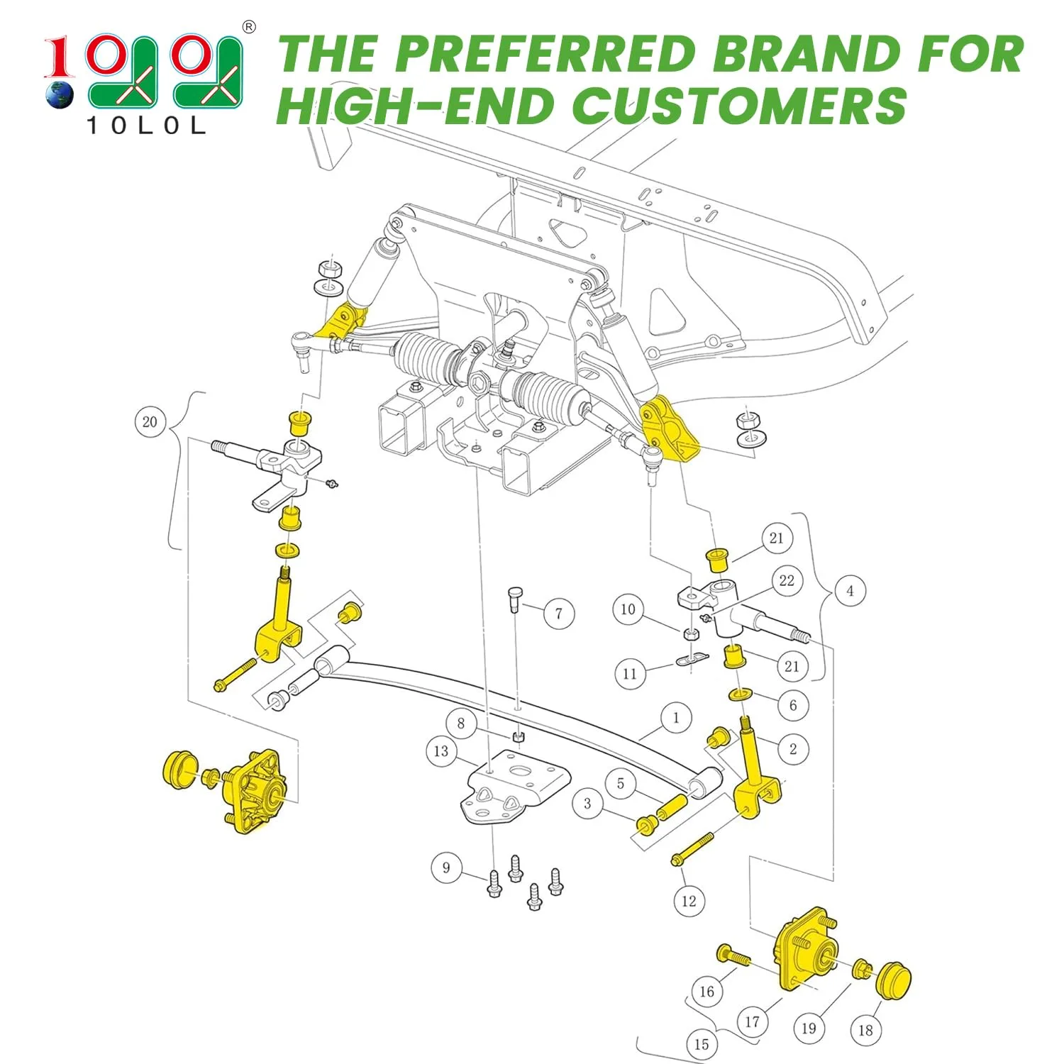 10L0L Front End Repair Kit for Club Car Precedent and Tempo image 2