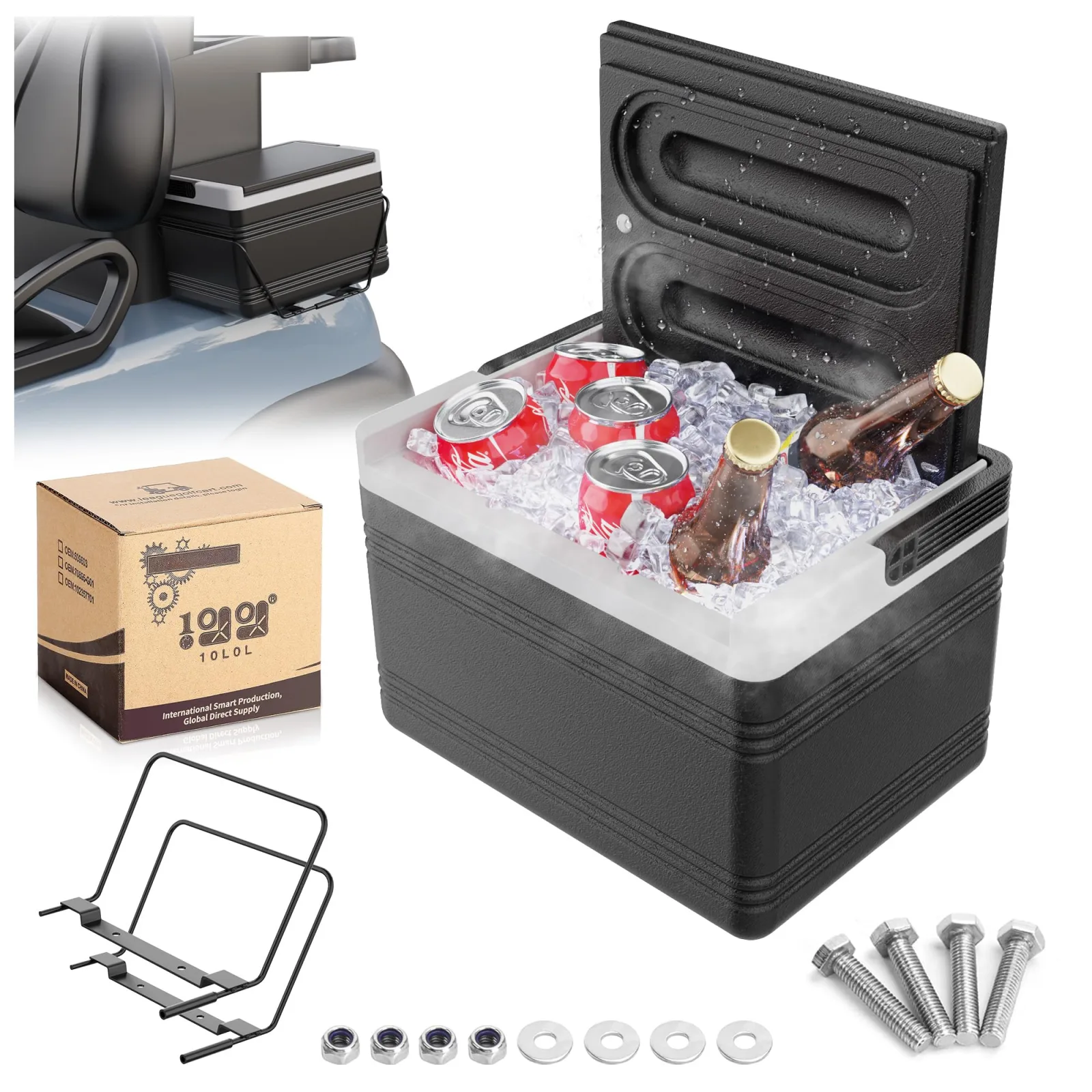 10L0L Universal Golf Cart Cooler with Mounting Bracket