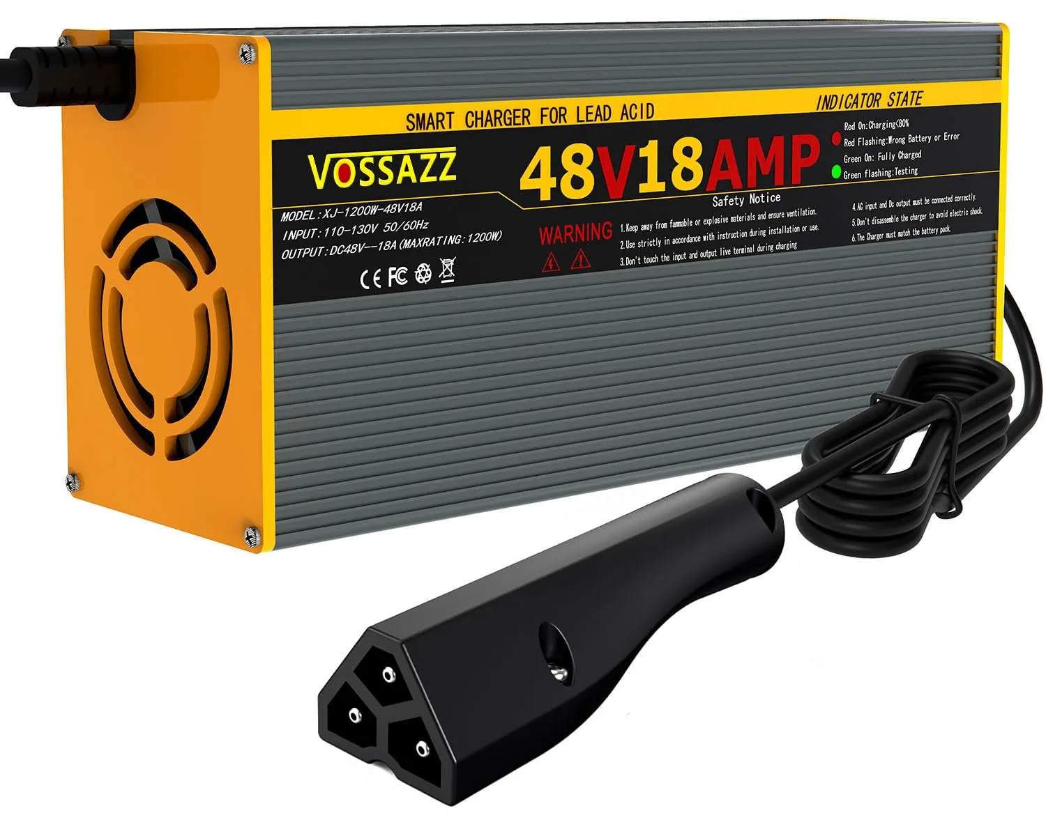 VOSSAZZ 48V 18A Charger for E-Z-GO RXV and TXT