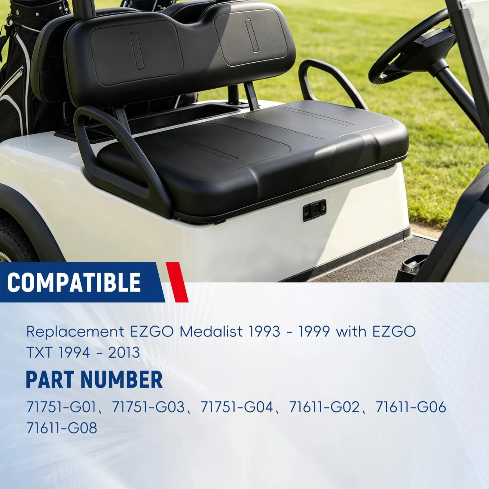 waltyotur Front Seat Cushion for E-Z-GO Medalist and TXT image 3