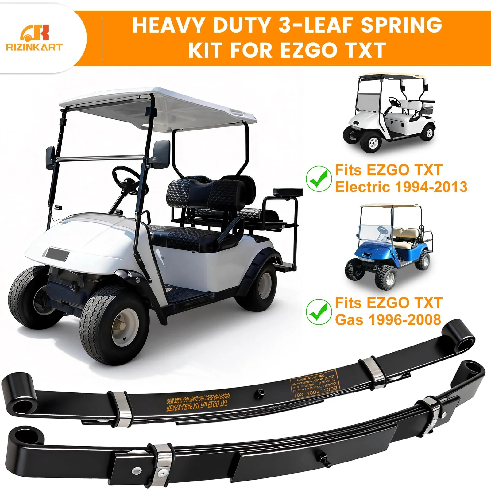 RIZINKART 3-Leaf Rear Leaf Spring Kit for E-Z-GO TXT image 2