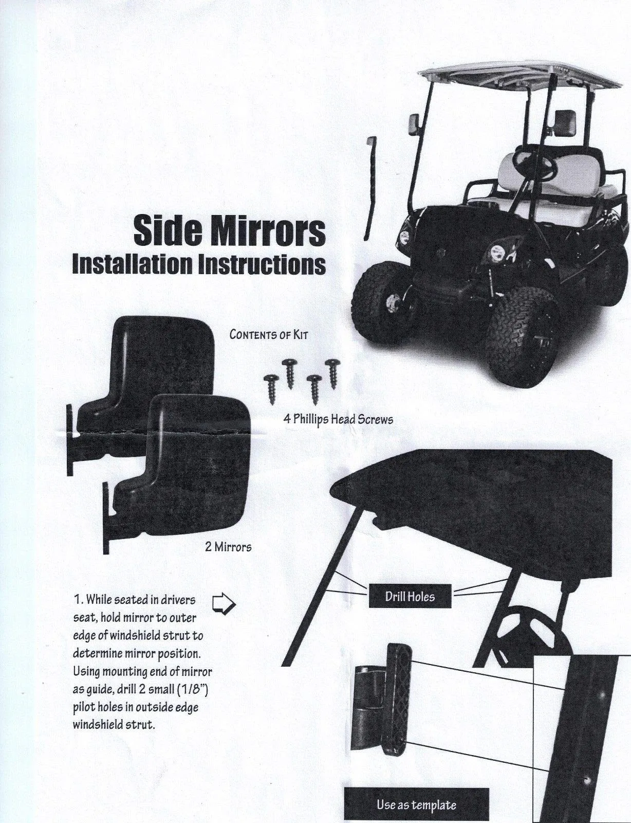 3G Folding Side-View Mirrors for Club Car, E-Z-GO & Yamaha image 2