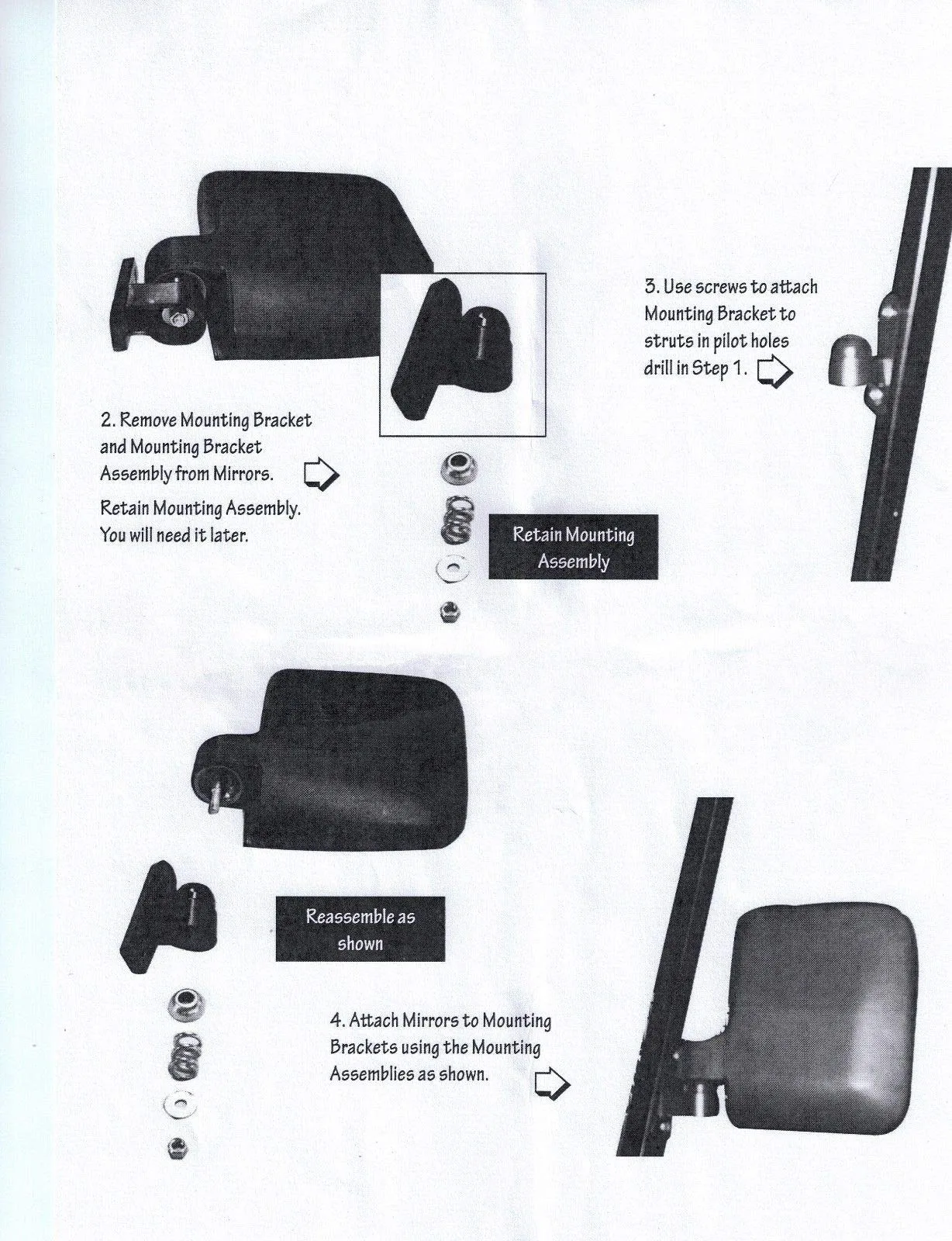 3G Folding Side-View Mirrors for Club Car, E-Z-GO & Yamaha image 3