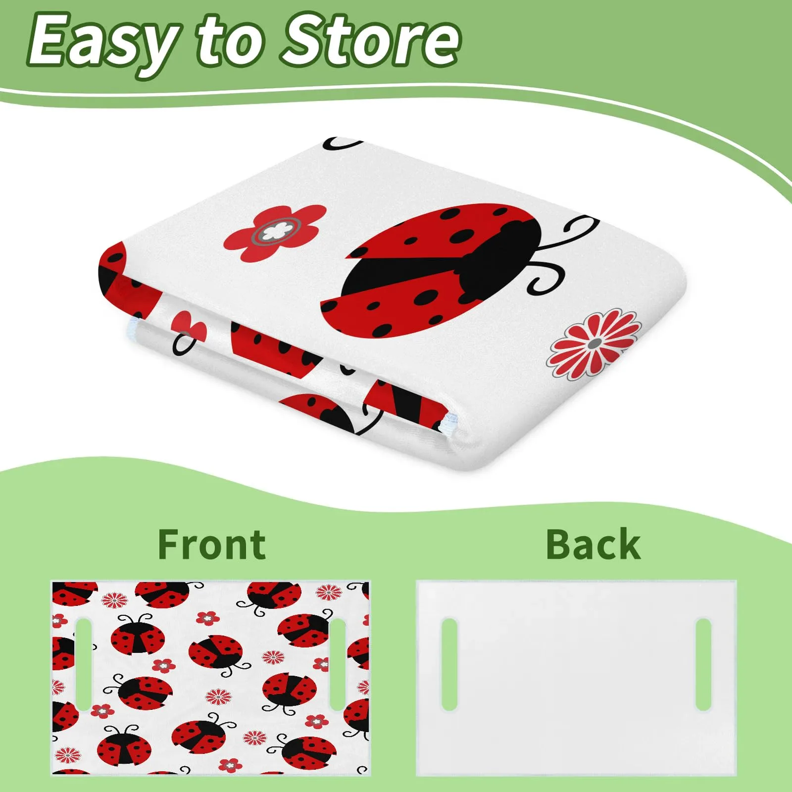 Tiveruda Red Ladybug Golf Cart Seat Cover, 51 x 31 in image 4
