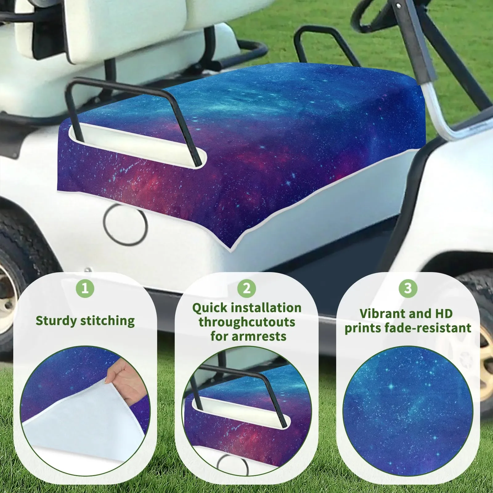 Tiveruda Golf Cart Seat Cover Blanket for Double Seats image 3