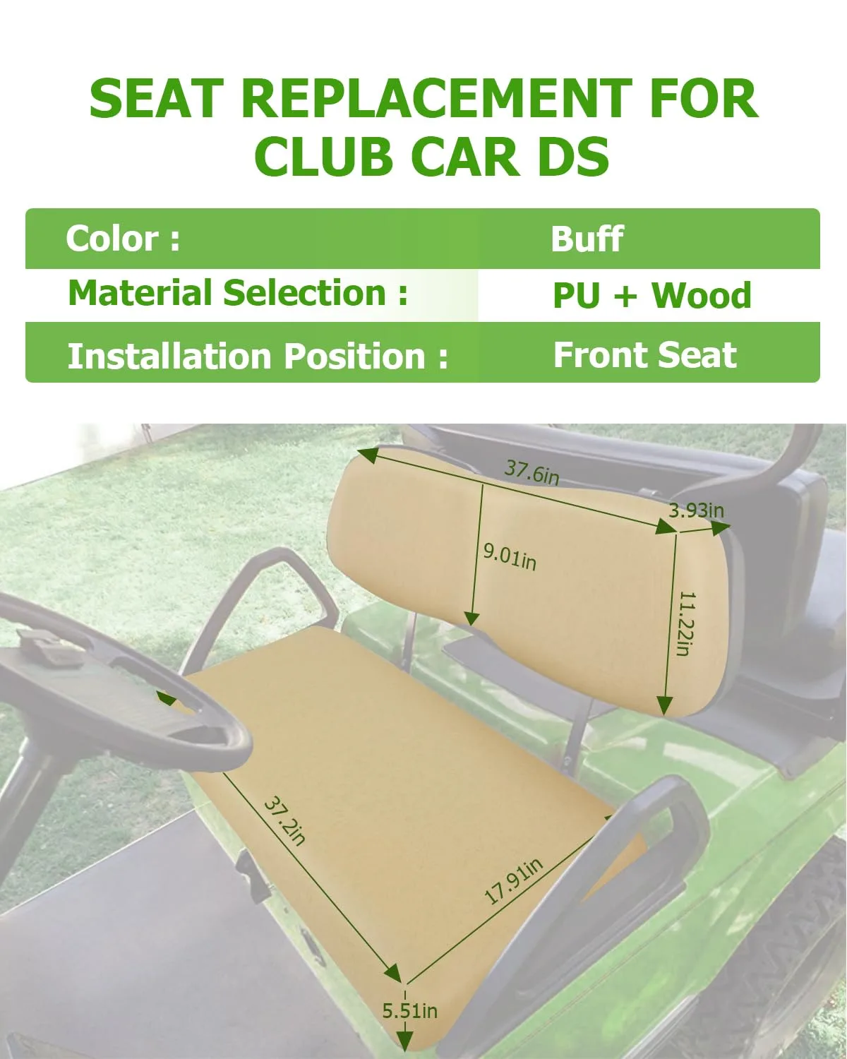 SCITOO Front Seat Cushions for Club Car DS image 2
