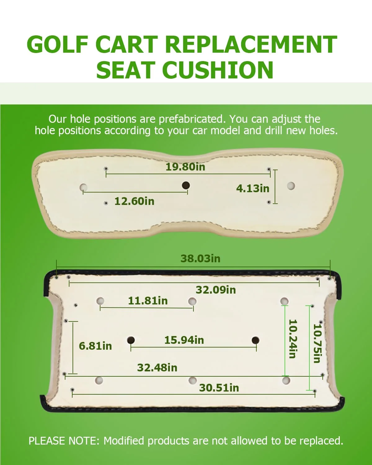 SCITOO Front Seat Cushions for Club Car DS image 3
