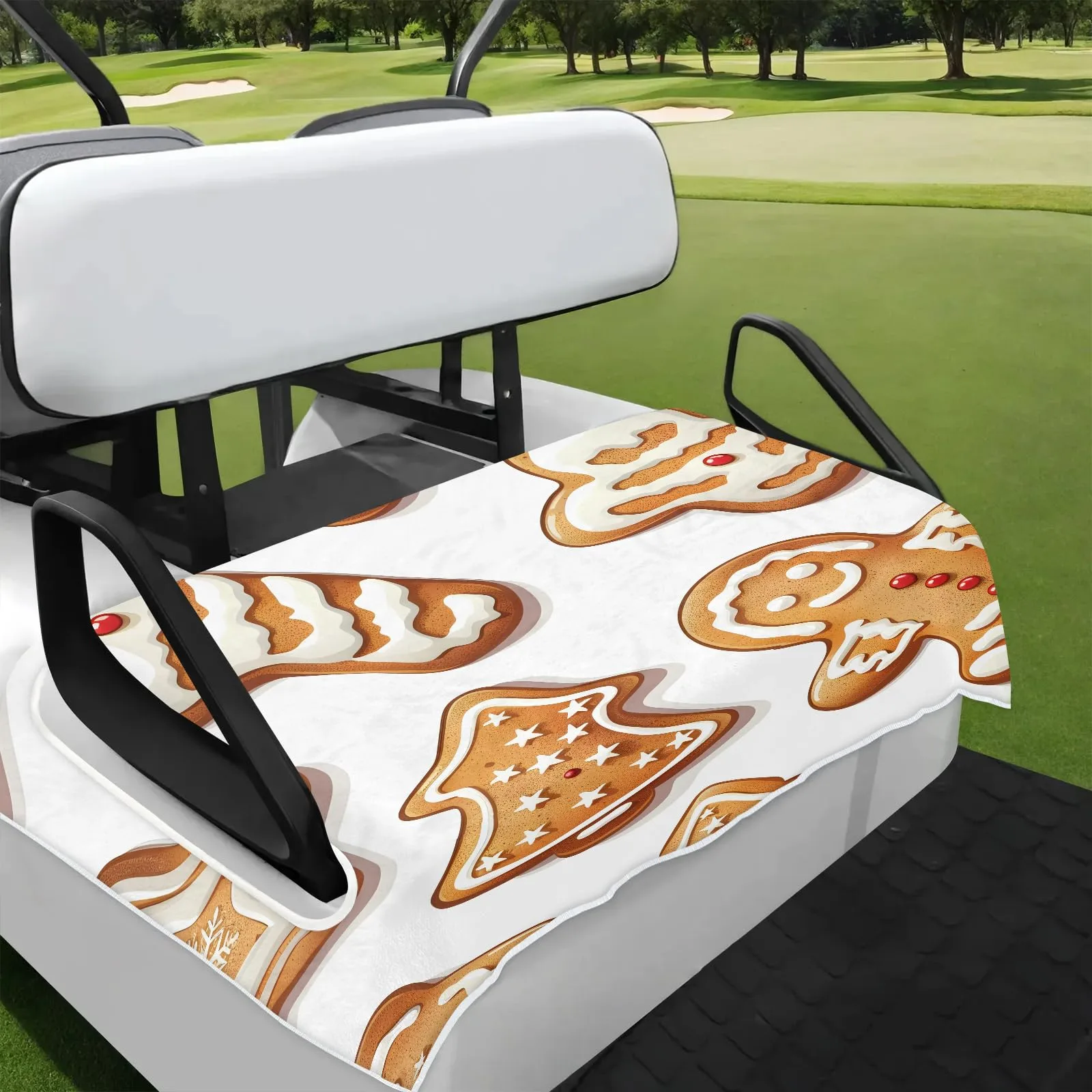 Tiveruda Gingerbread Man Golf Cart Seat Cover