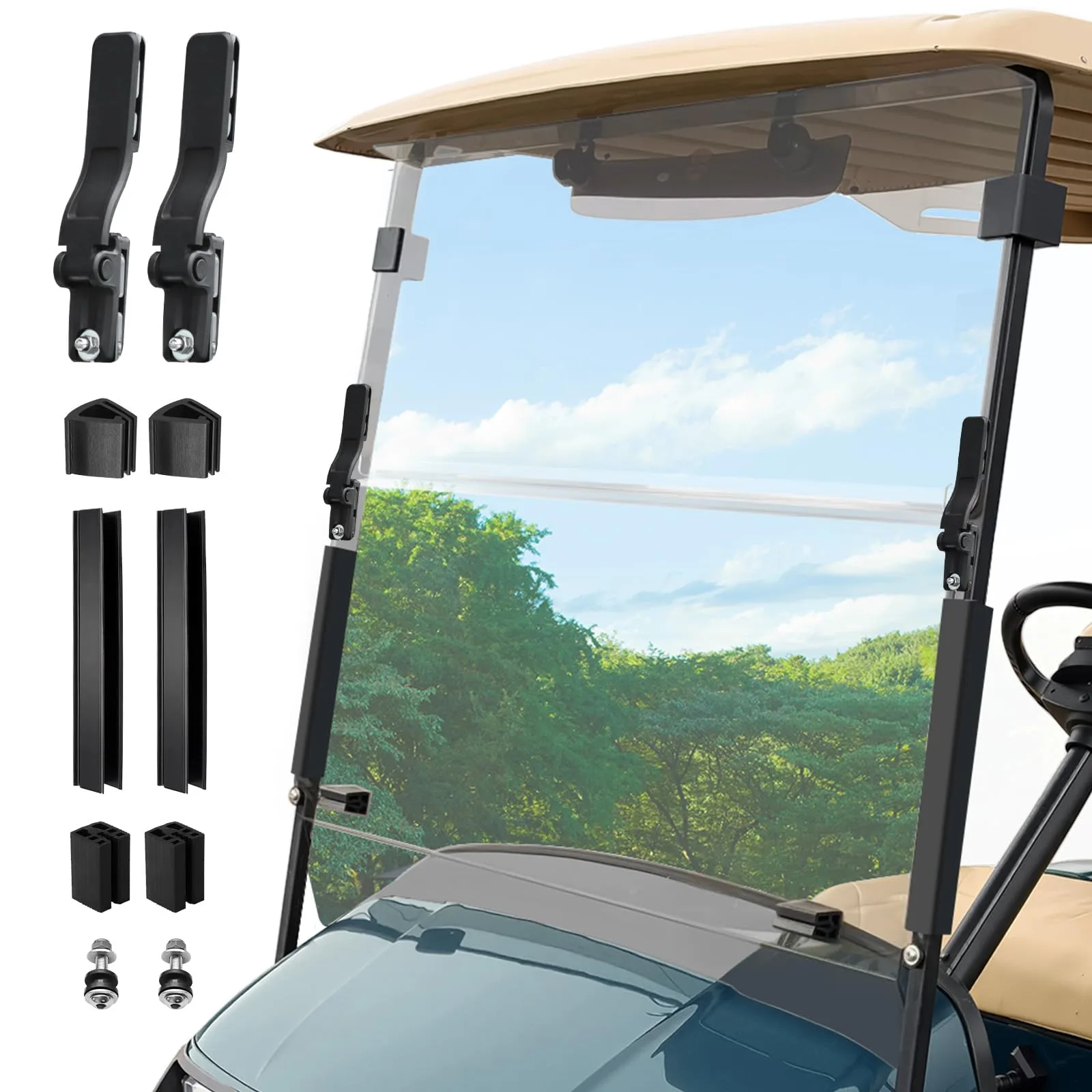 LEAPGOMAX LPWS001 Windshield for E-Z-GO TXT 1995-2013