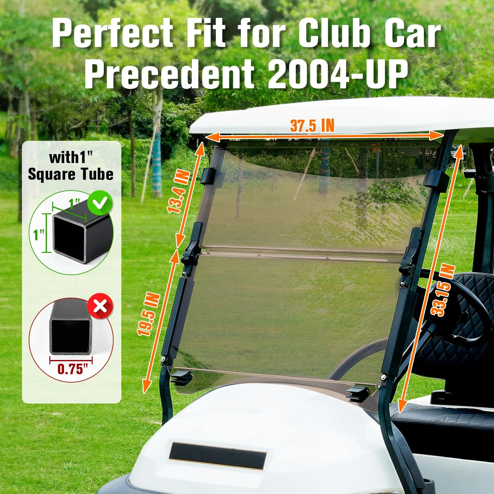 Tinted Club Car Precedent Tempo Onward Windshield image 2