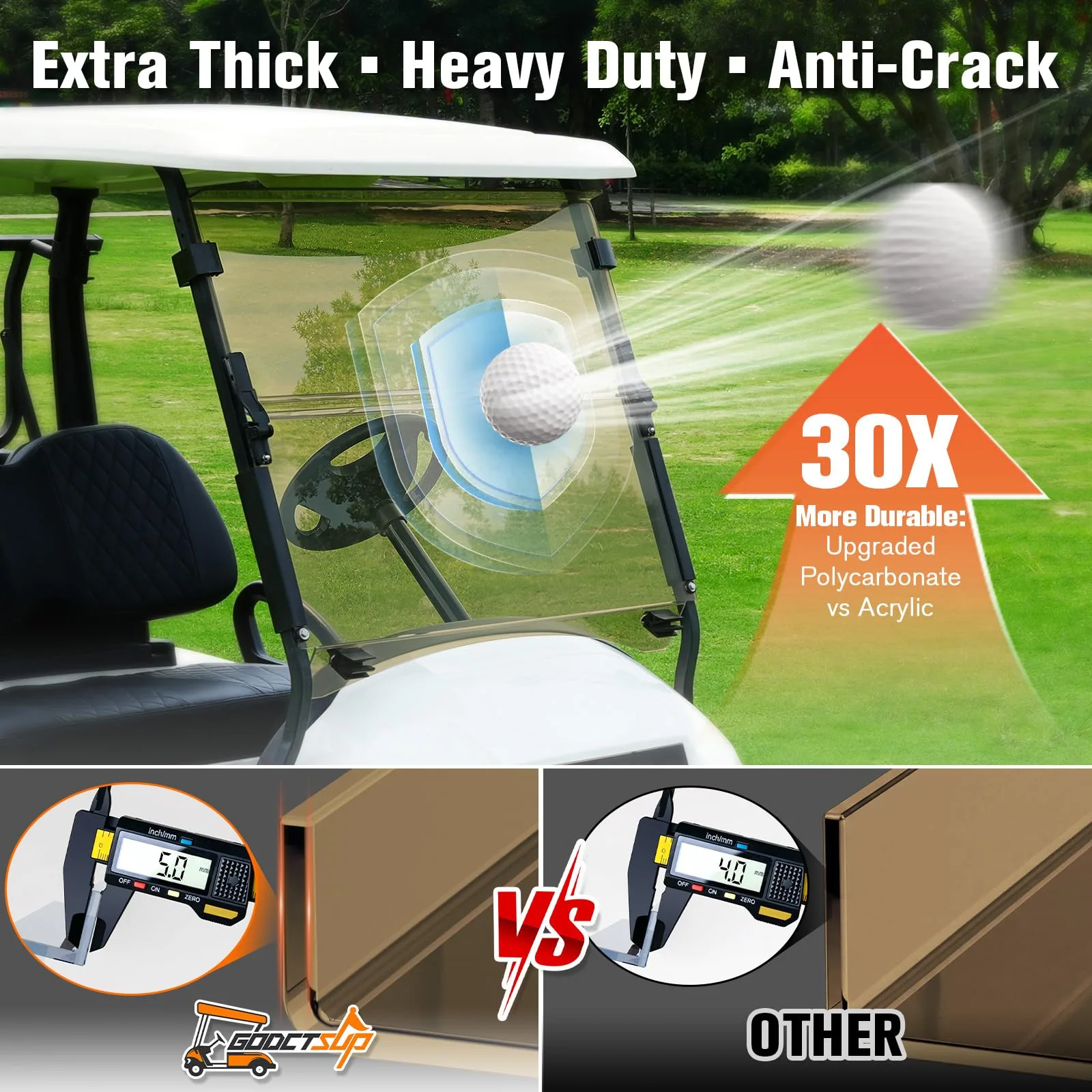 Tinted Club Car Precedent Tempo Onward Windshield image 4