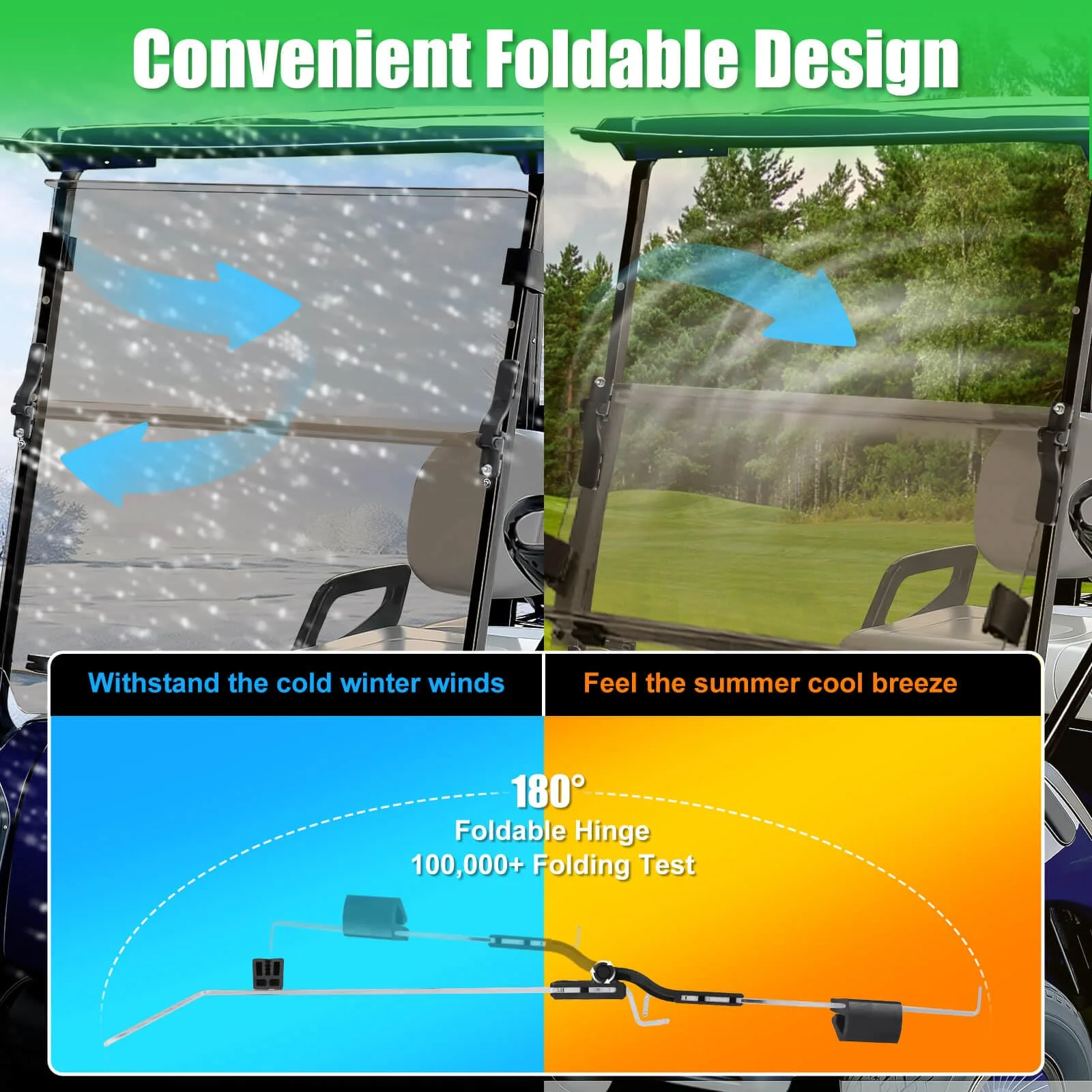 LEAPGOMAX Tinted Windshield for Yamaha G29/Drive 2007-2016 image 4