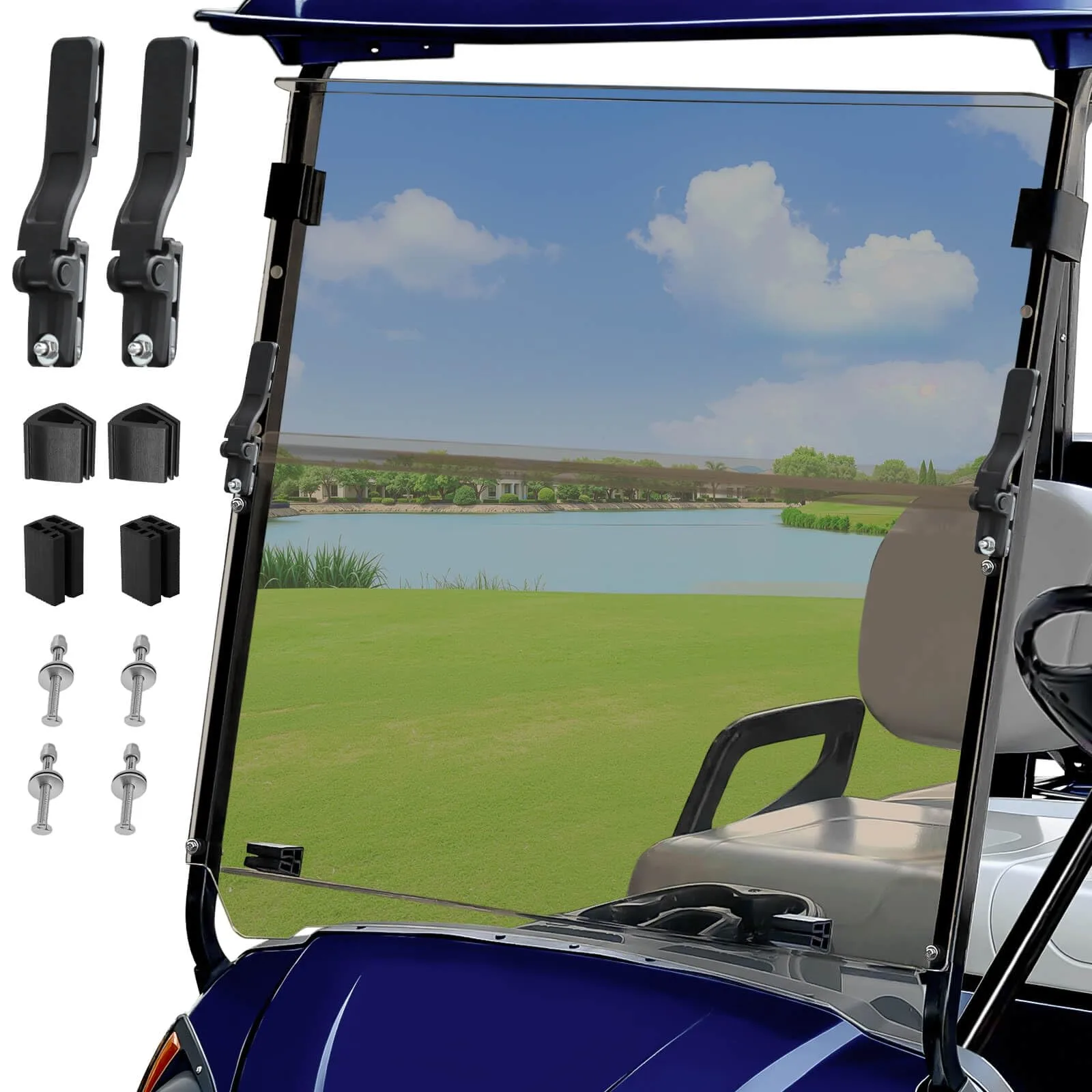 LEAPGOMAX Tinted Windshield for Yamaha G29/Drive 2007-2016
