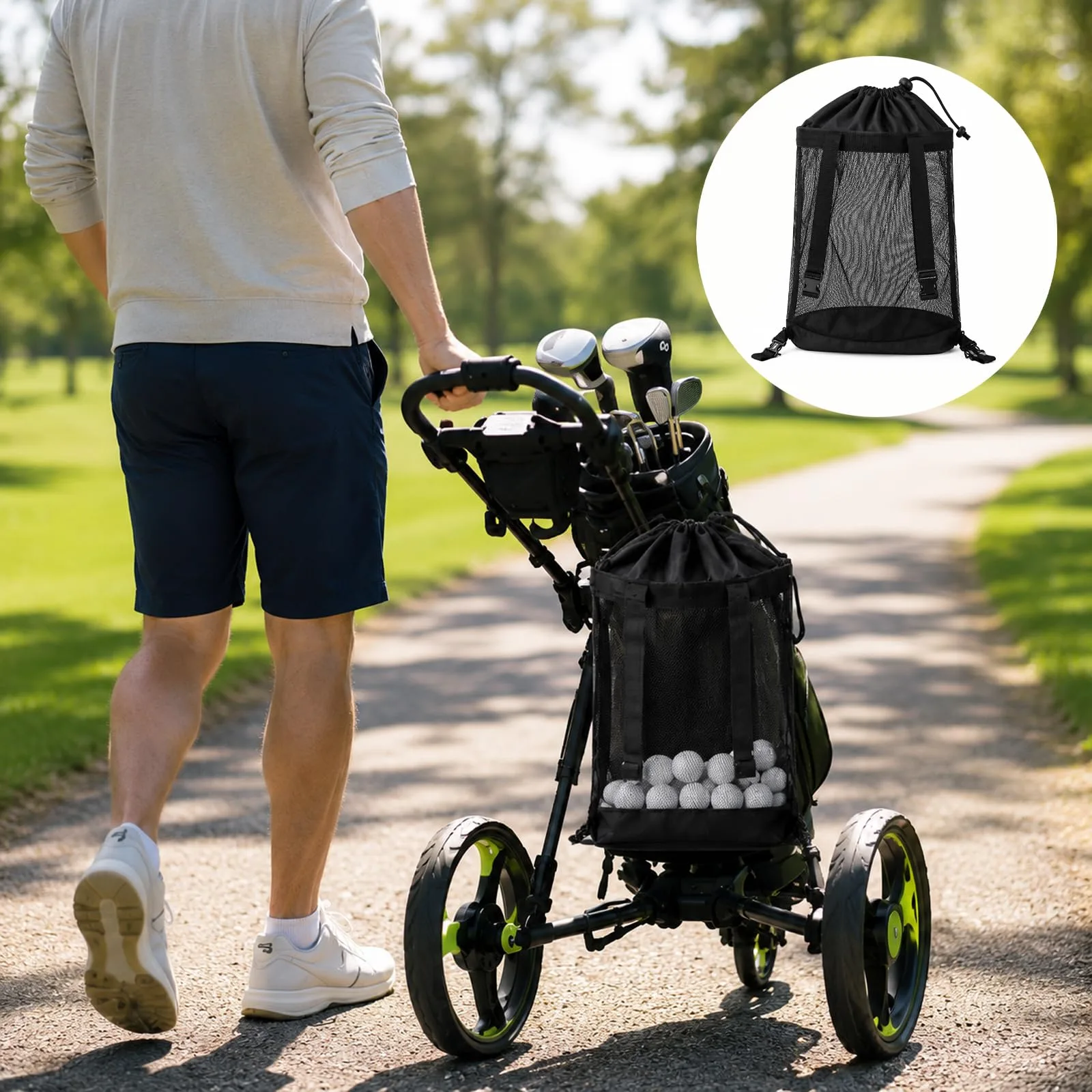 Yoclacr Storage Mesh Bag for Axglo Sport Terrain Cart image 2