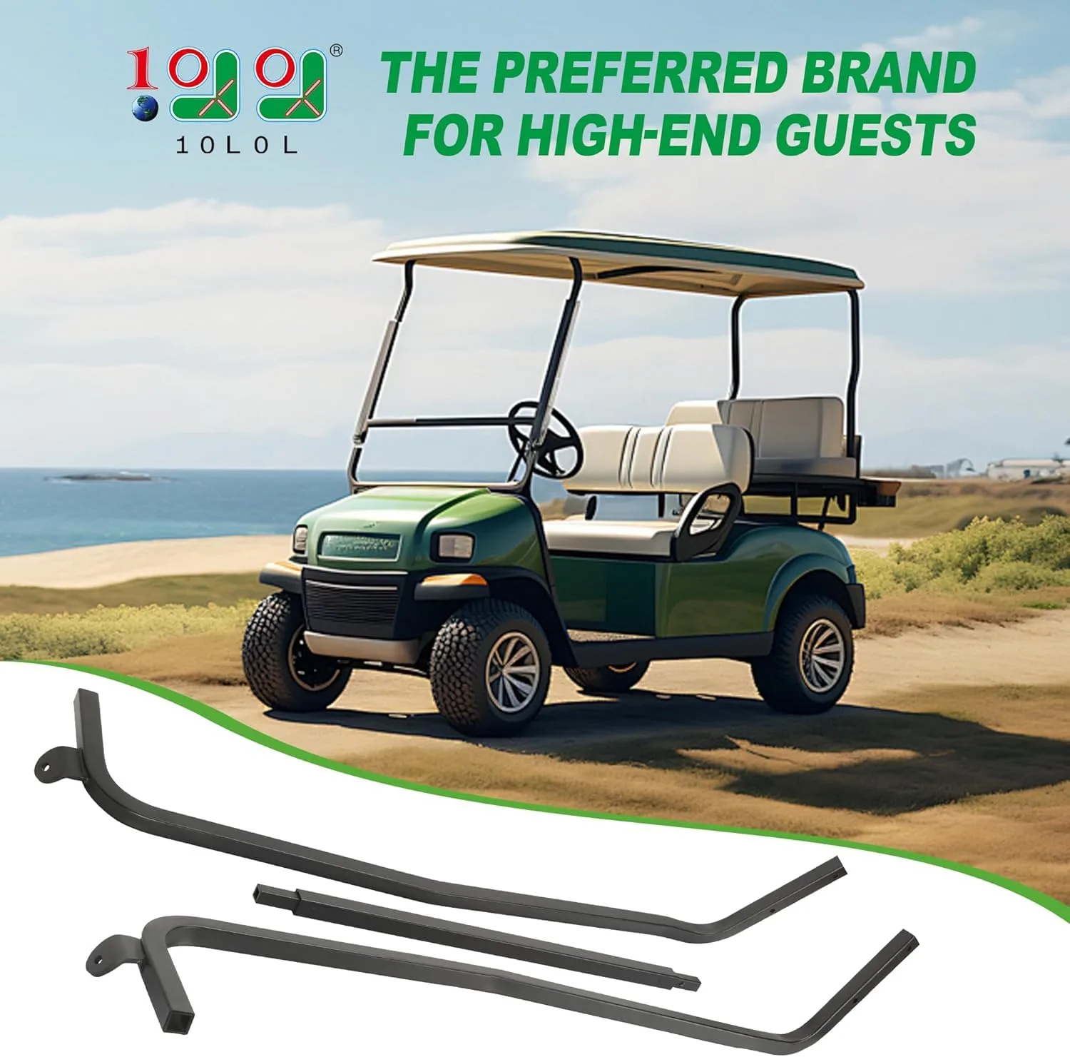 10L0L Front Roof Strut Brackets for Club Car DS image 2
