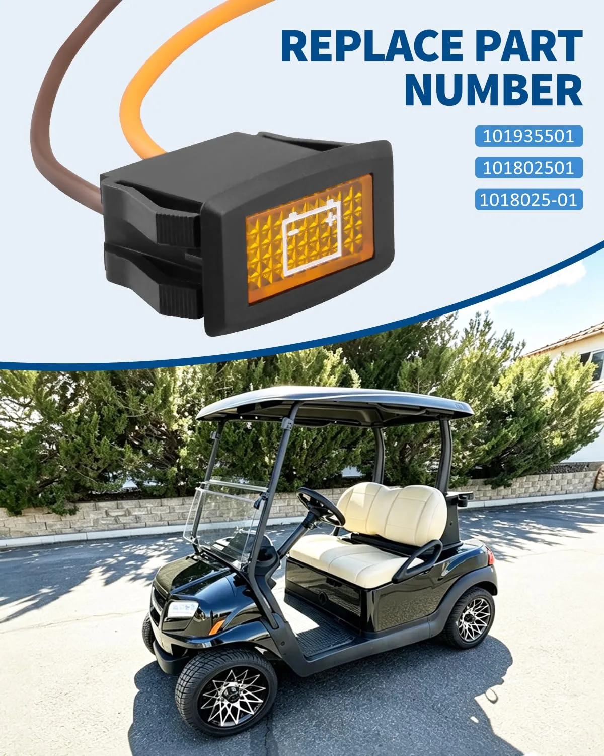 YUANTUO 48V Battery Warning Light for Club Car DS image 4