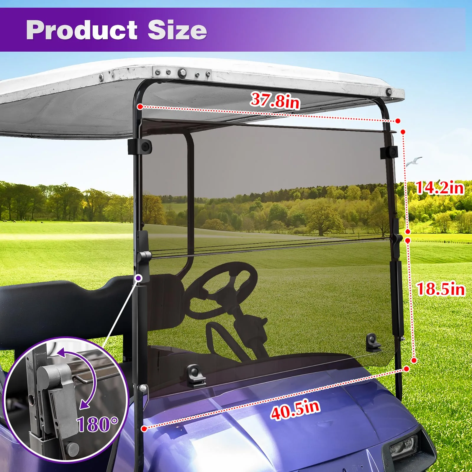 PZWLI Tinted Windshield for E-Z-GO TXT 1995-2013 image 3