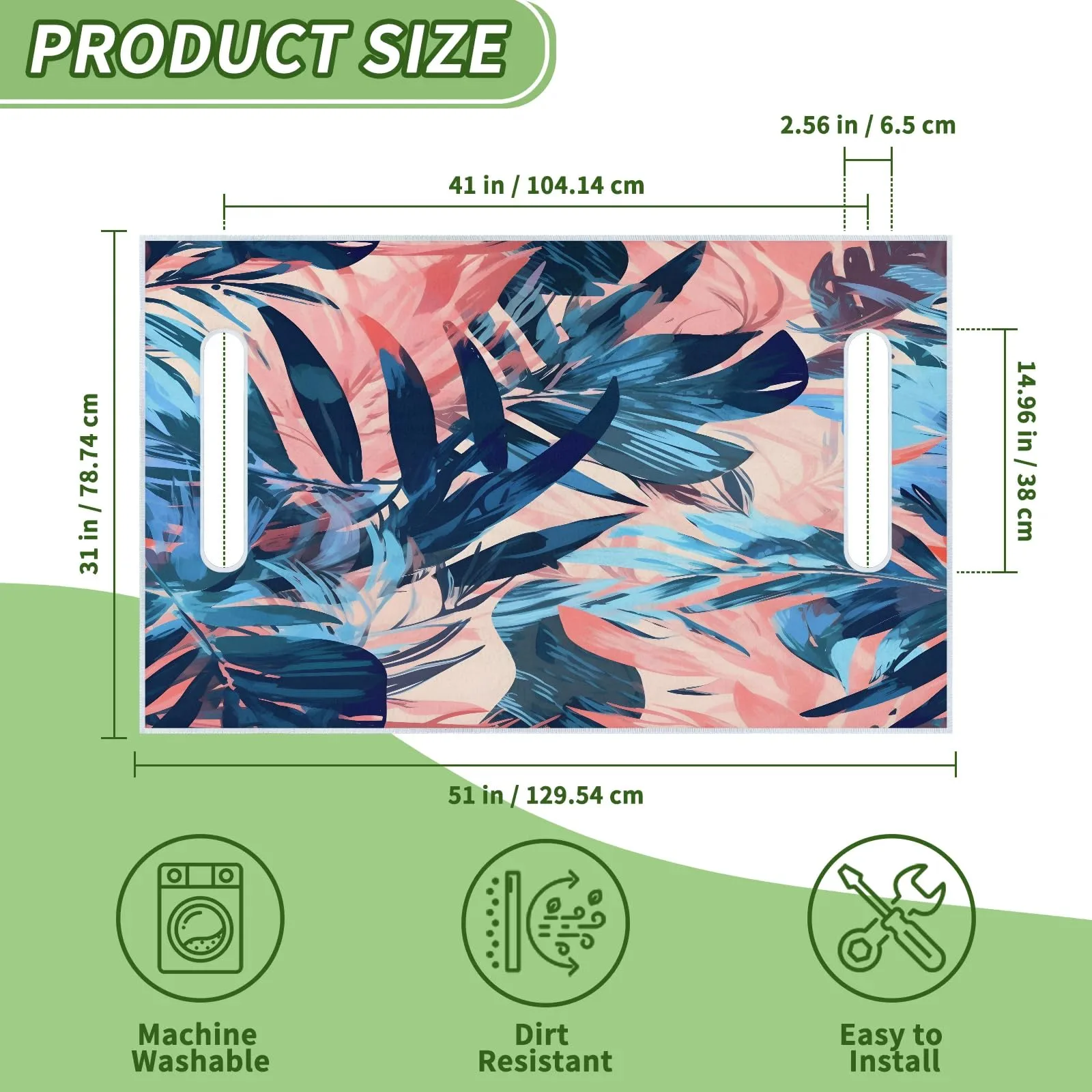 Tiveruda Tropical Leaves Golf Cart Seat Cover 51 x 31 in image 2
