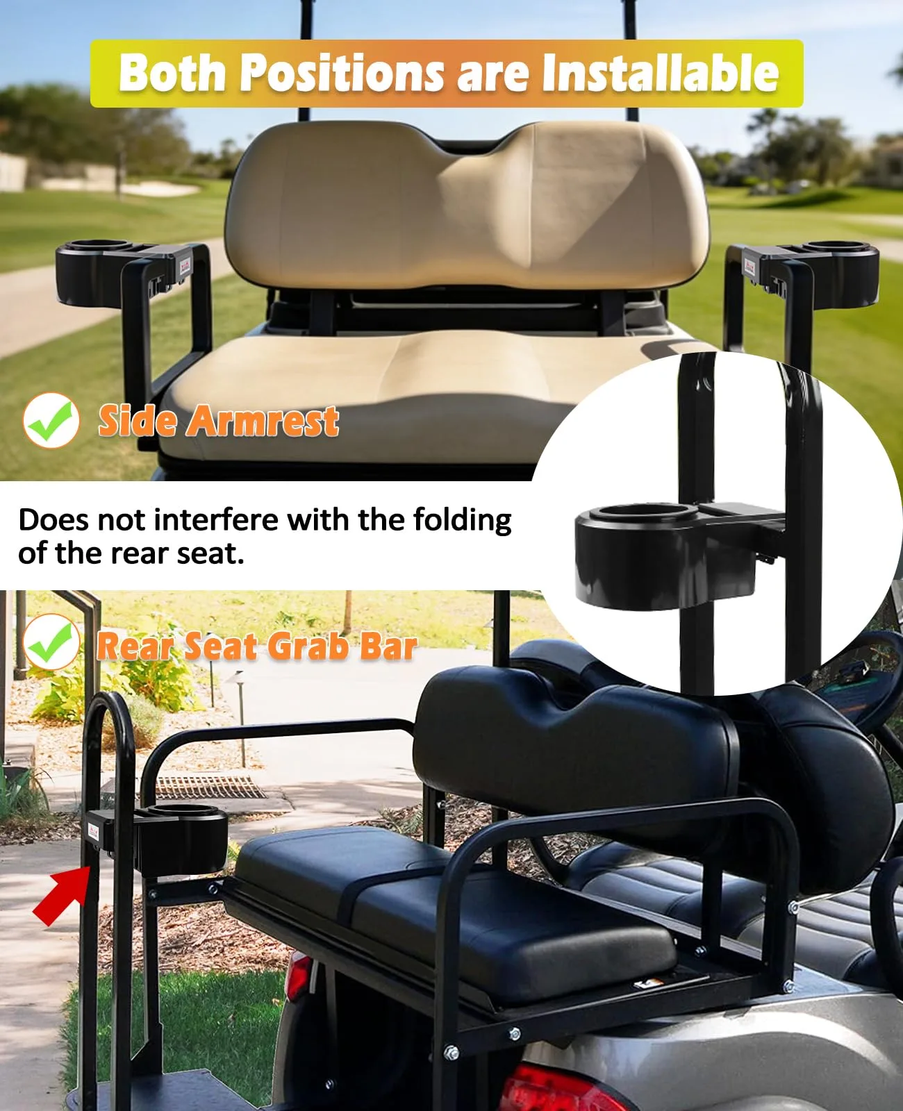 Xislet XZCH011 Golf Cart Cup Holder with Phone Holder image 2
