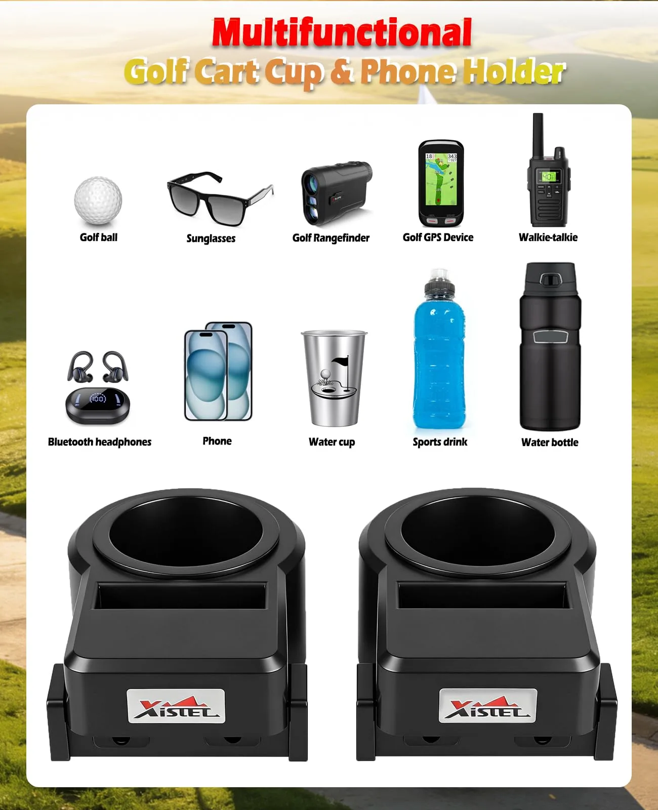 Xislet XZCH011 Golf Cart Cup Holder with Phone Holder image 3